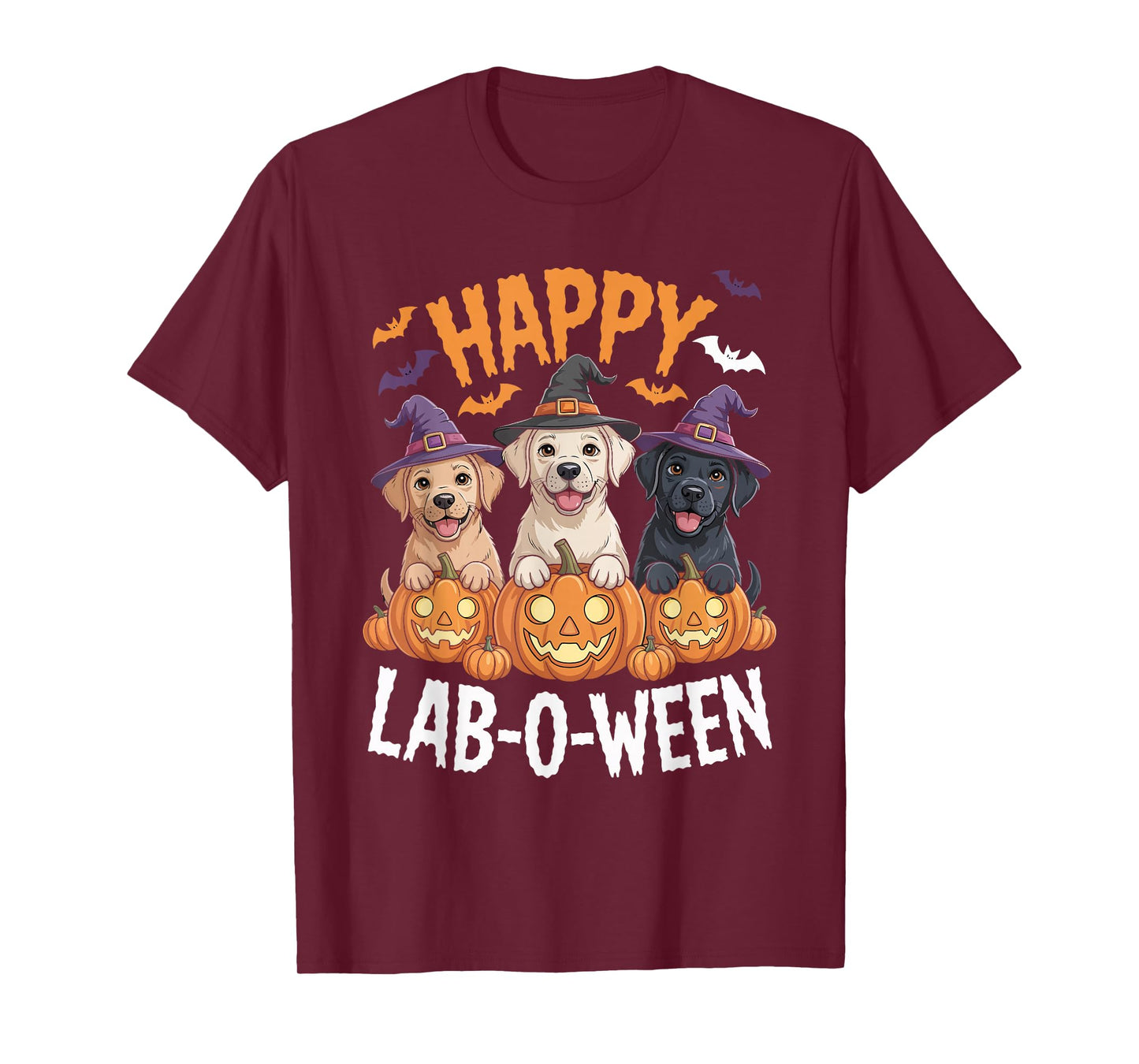 Happy Lab-O-Ween Labrador Dog Spooky Dog Lover Graphic T-Shirt