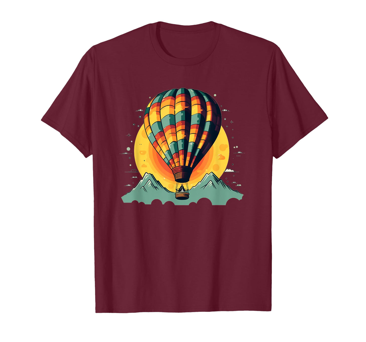Cool hot Air Balloon with Mountains T-Shirt