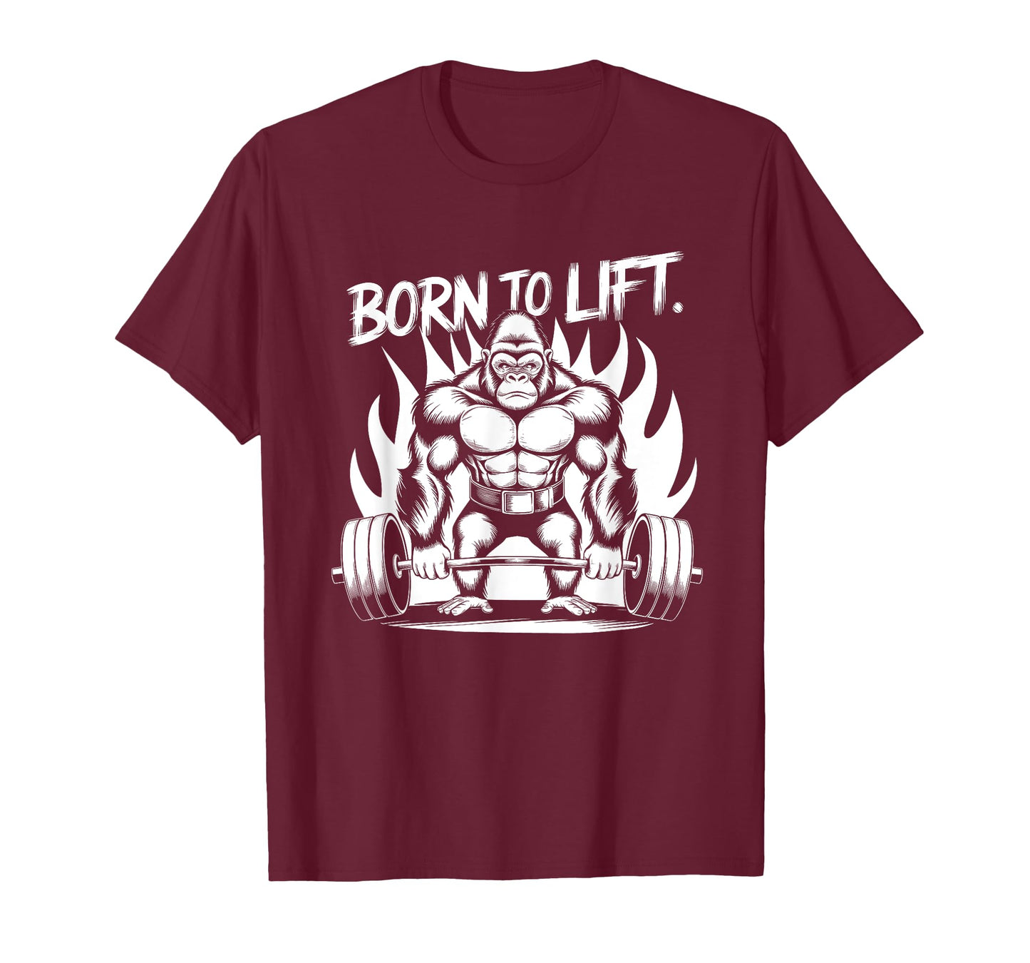 Born to Lift - Gym Art Gorilla Lifting Weights Design T-Shirt