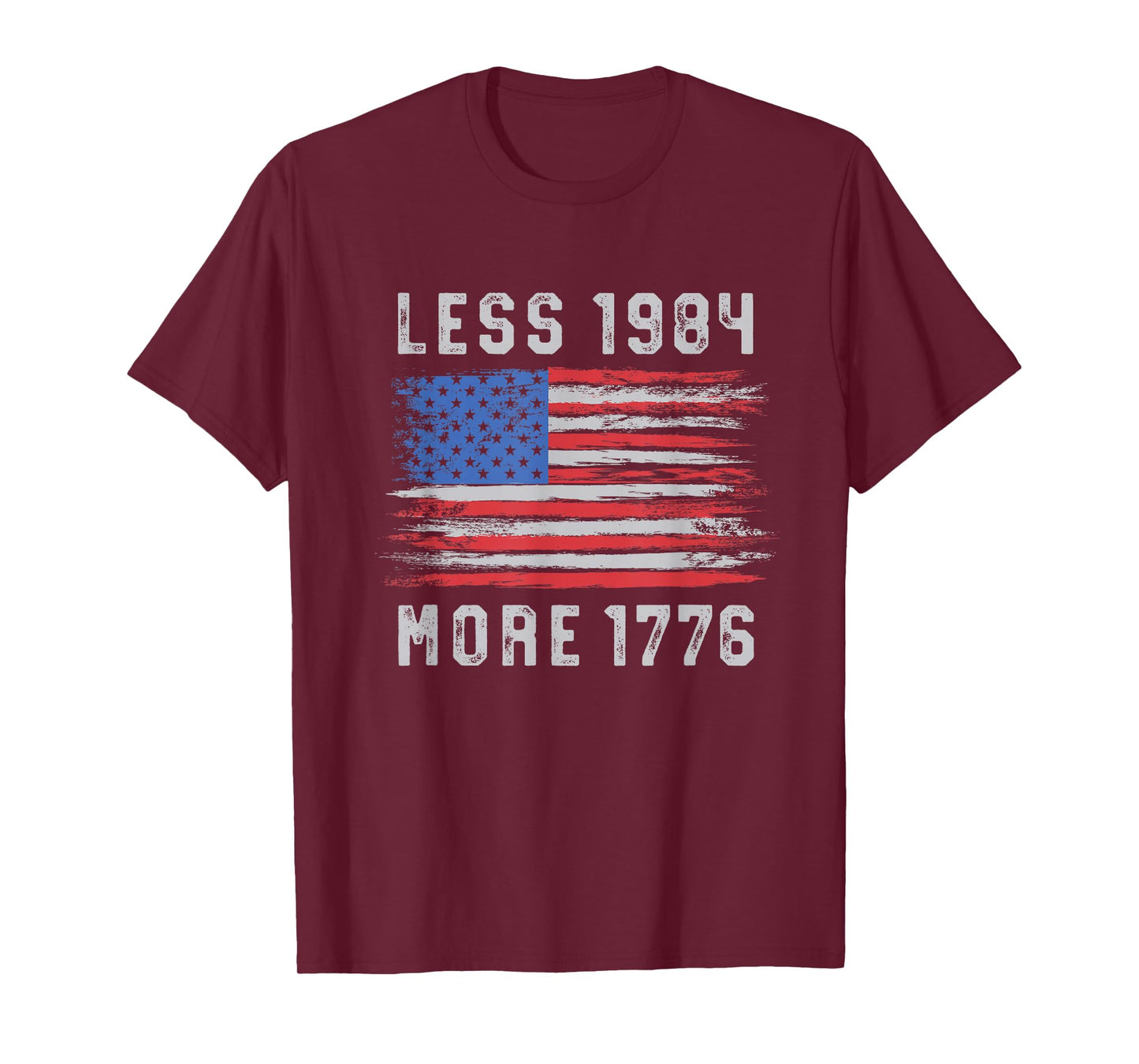 Less 1984 More 1776 Free Speech Vintage Grunge Flag July 4th T-Shirt