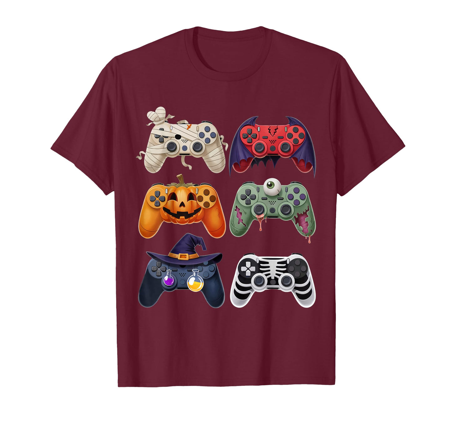 Halloween Skeleton Zombie Gaming Controllers Mummy Boys Kids T-Shirt
