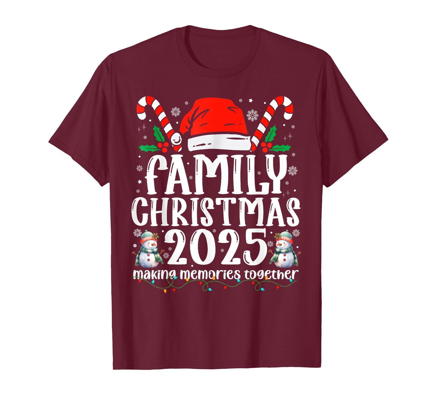 Family Christmas 2025 Santa Hat Squad Matching Group Xmas T-Shirt