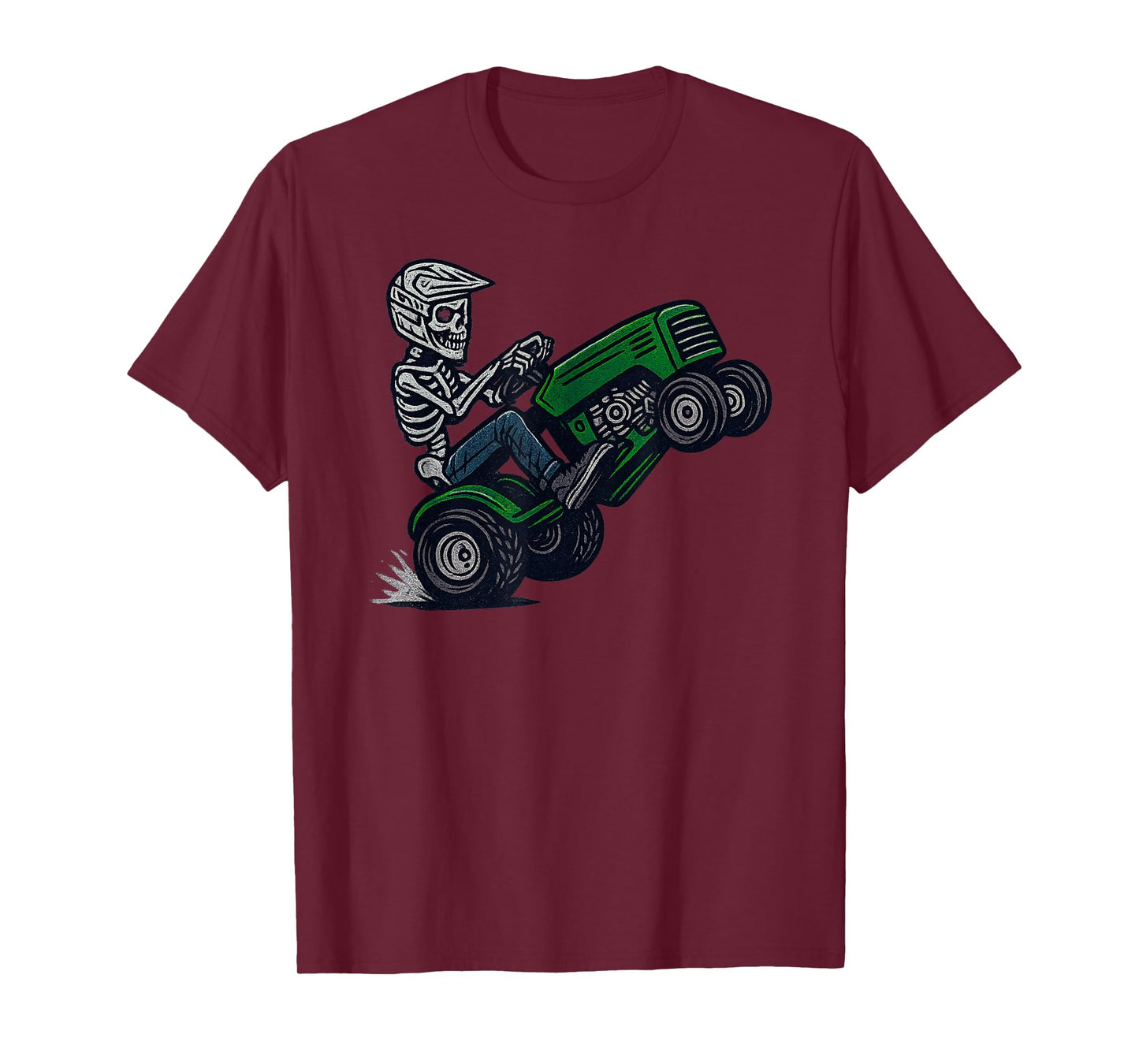 Vintage Halloween Skeleton Lawn Mower Funny Spooky Costume T-Shirt