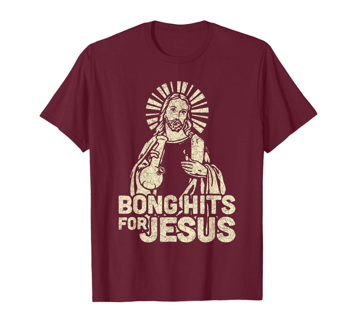 Bong Hits For Jesus Christian Jesus Graphic T-Shirt