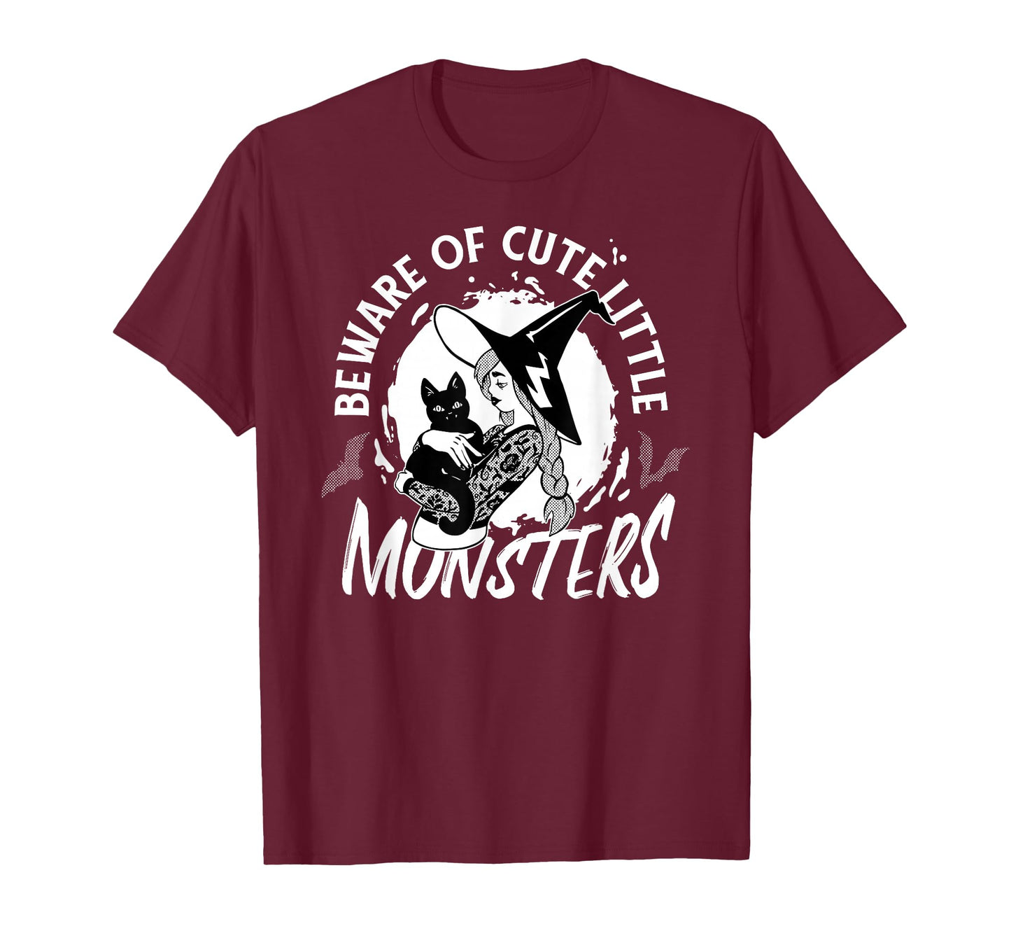 Beware of Cute Little Monsters Halloween Cat T-Shirt