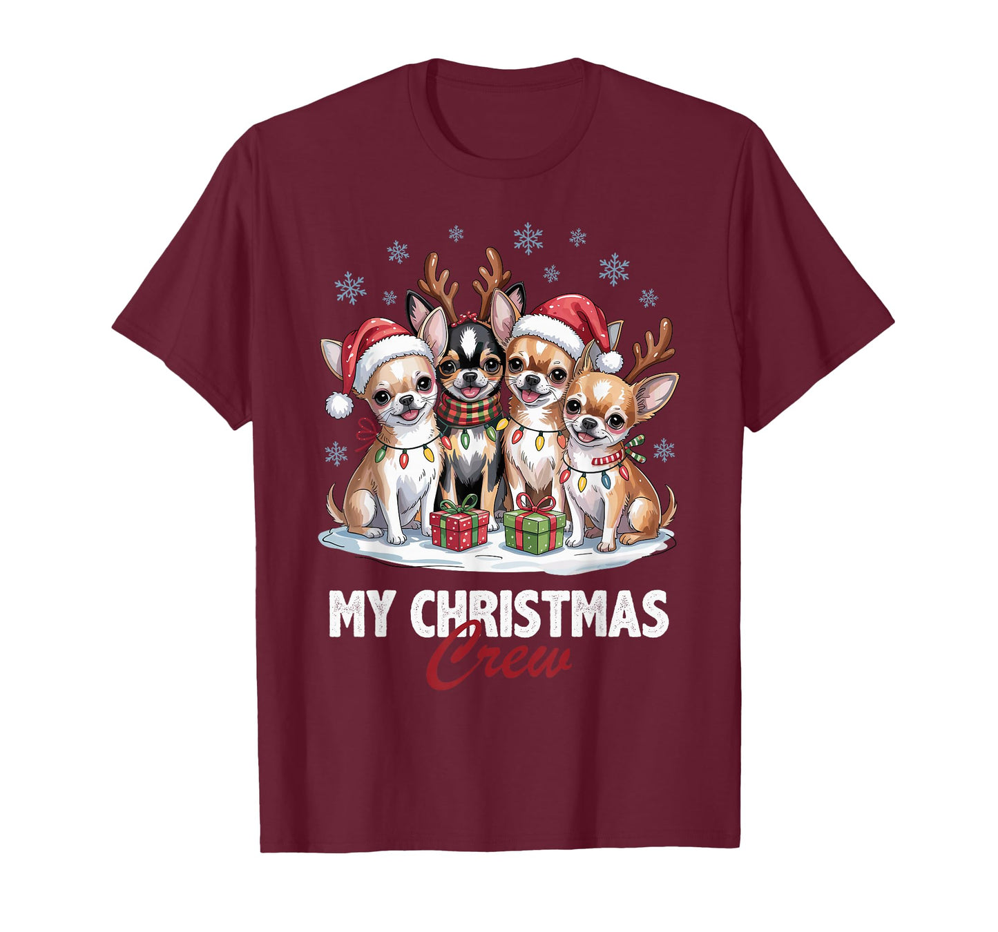 Chihuahua Christmas Crew Funny Dog Lovers Holiday Pajama T-Shirt