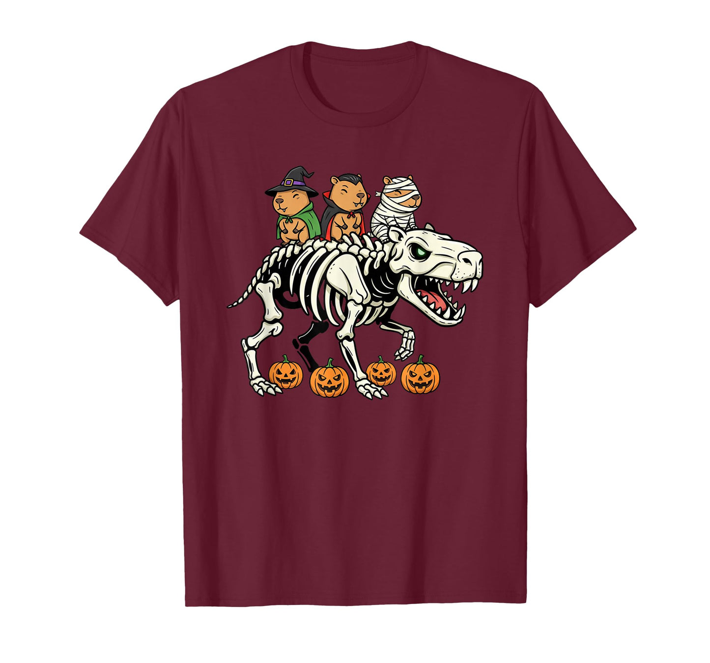 Capypara Skeleton Mummy Witch Halloween Kids Mens Womens T-Shirt