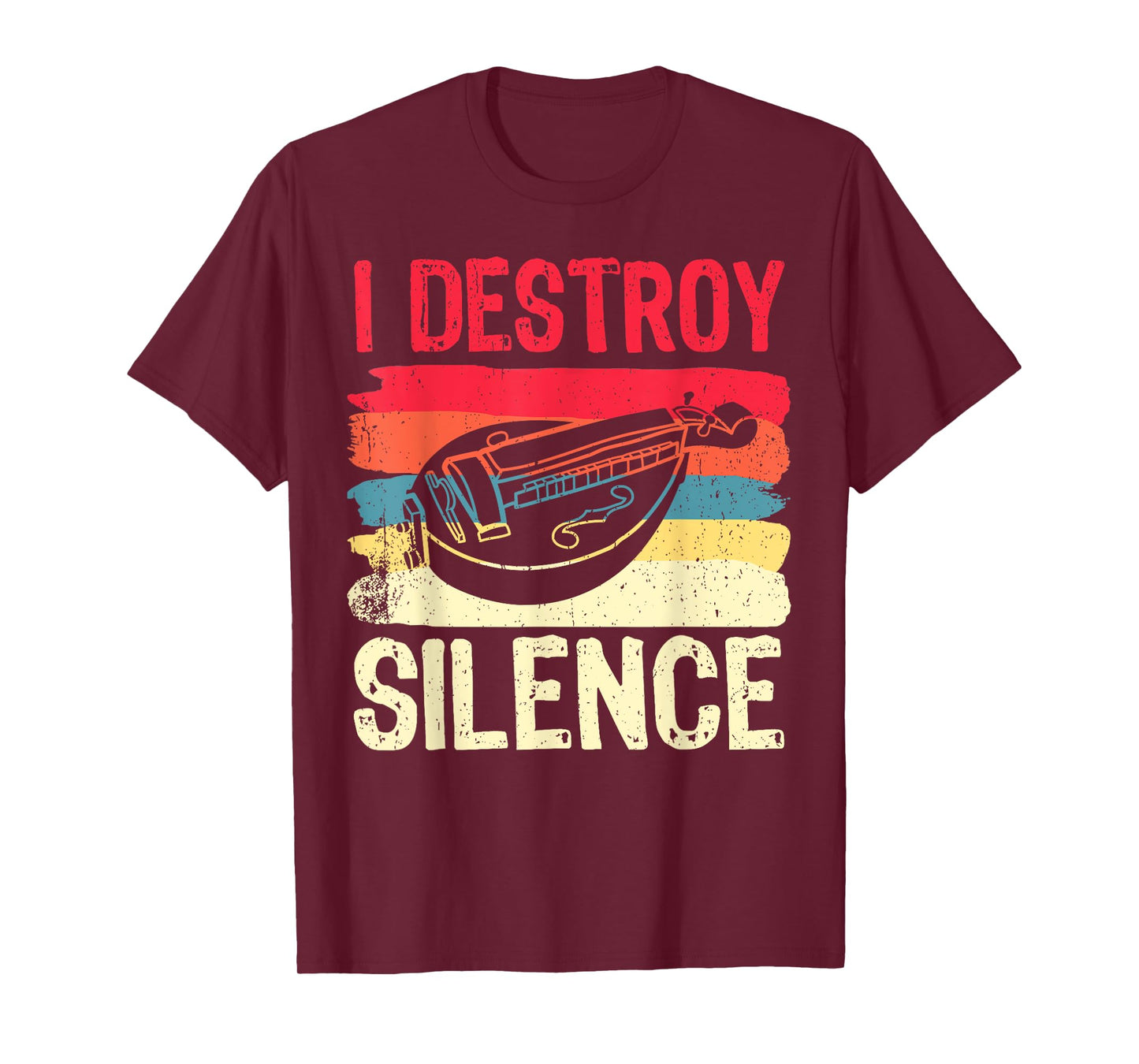 Funny Hurdy gurdy Shirt I Destroy Silence Musician Player T-Shirt
