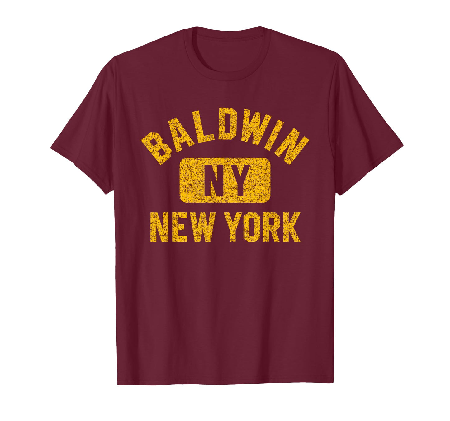 Baldwin NY New York Gym Style Distressed Amber Print T-Shirt