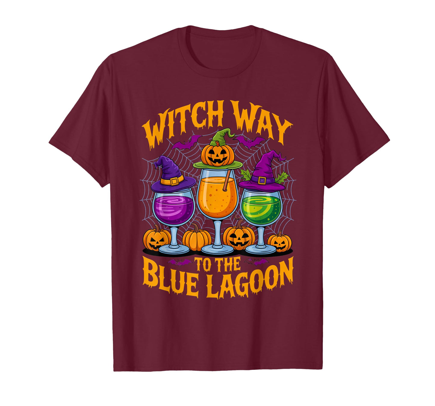 Witch Way to The Blue Lagoon Spooky Halloween Cocktail T-Shirt