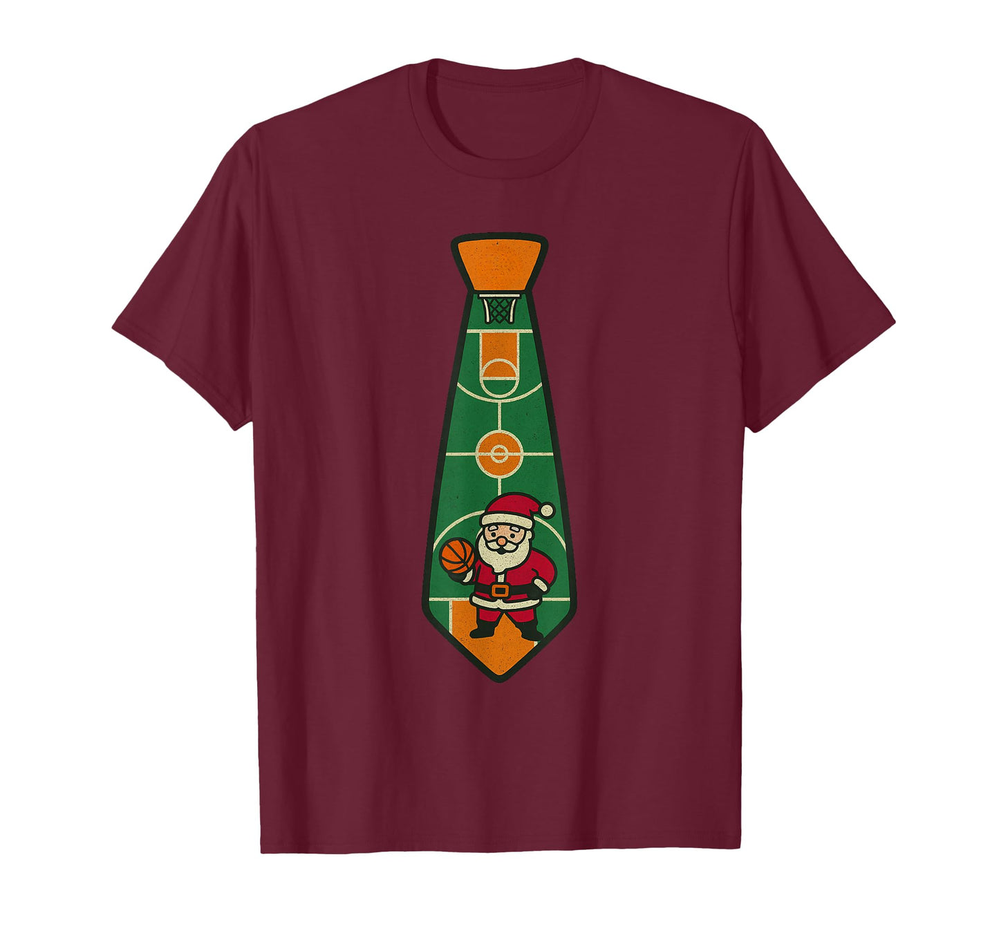 Santa Claus Playing Basketball Xmas Holiday Funny Christmas T-Shirt