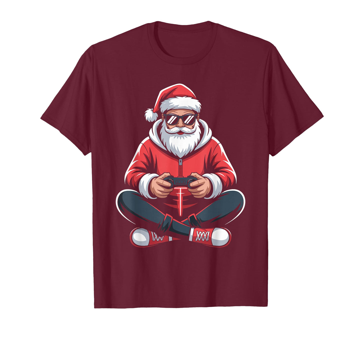 Santa Claus Gamer Christmas Holiday Video Games Gaming Xmas T-Shirt