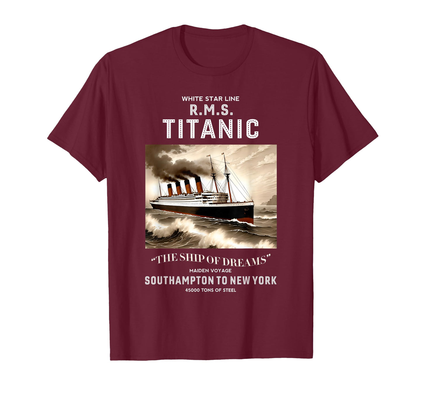 White Star Line RMS Titanic Ship Boys Kids Men T-Shirt