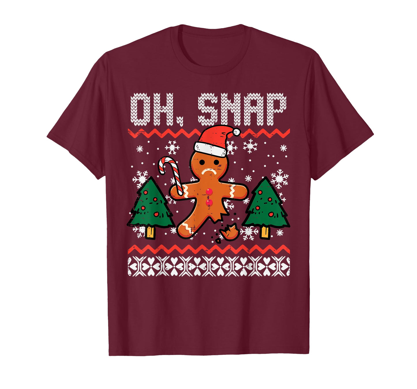 Christmas Gingerbread Broken Oh Snap Ugly Xmas Men Women Kid T-Shirt
