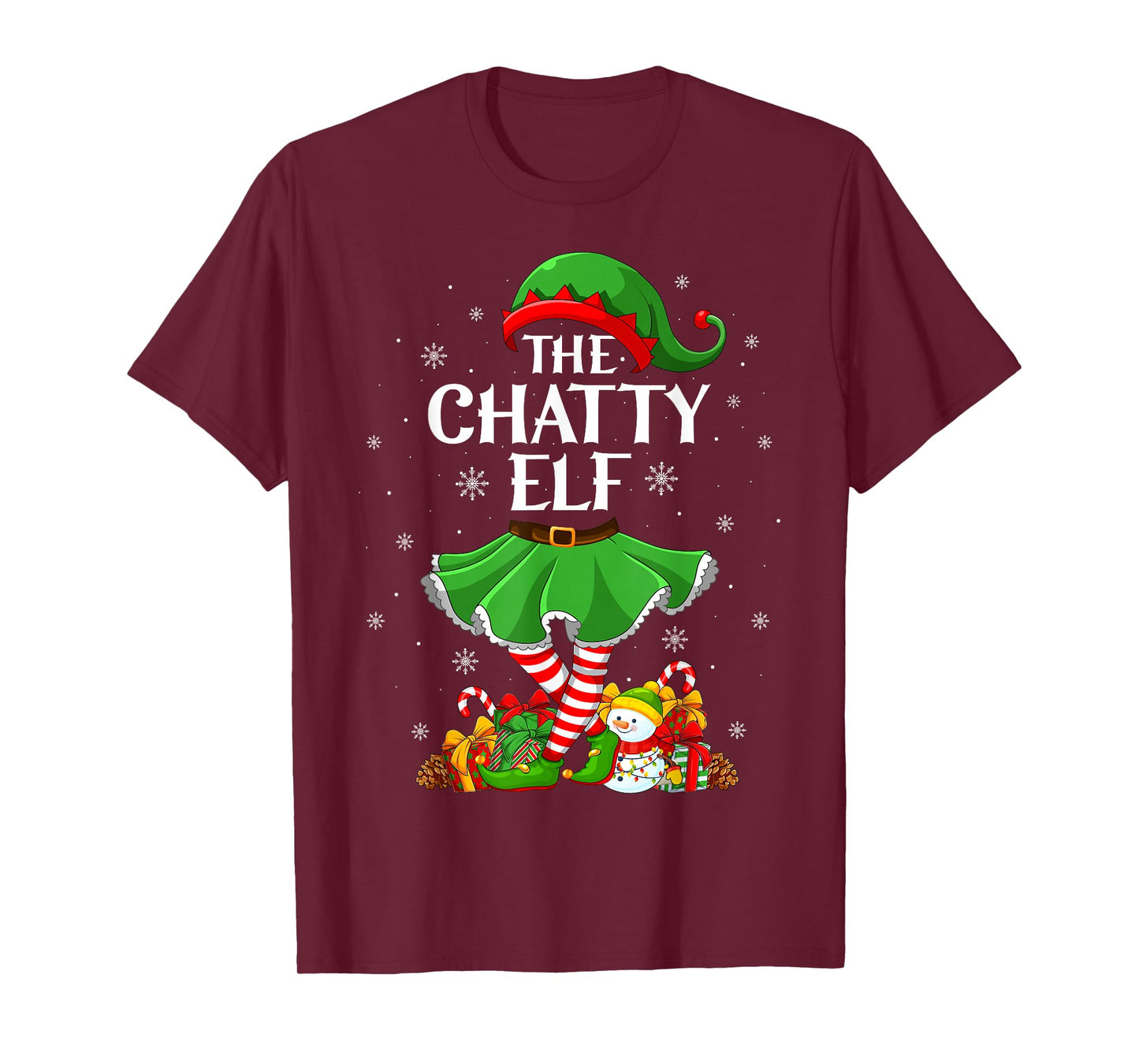 Chatty Elf Christmas Family Elf Squad Xmas Girls Women T-Shirt
