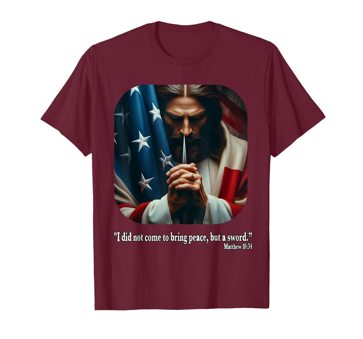 Jesus Fourth of July Bible Quote USA Flag Christian T-Shirt