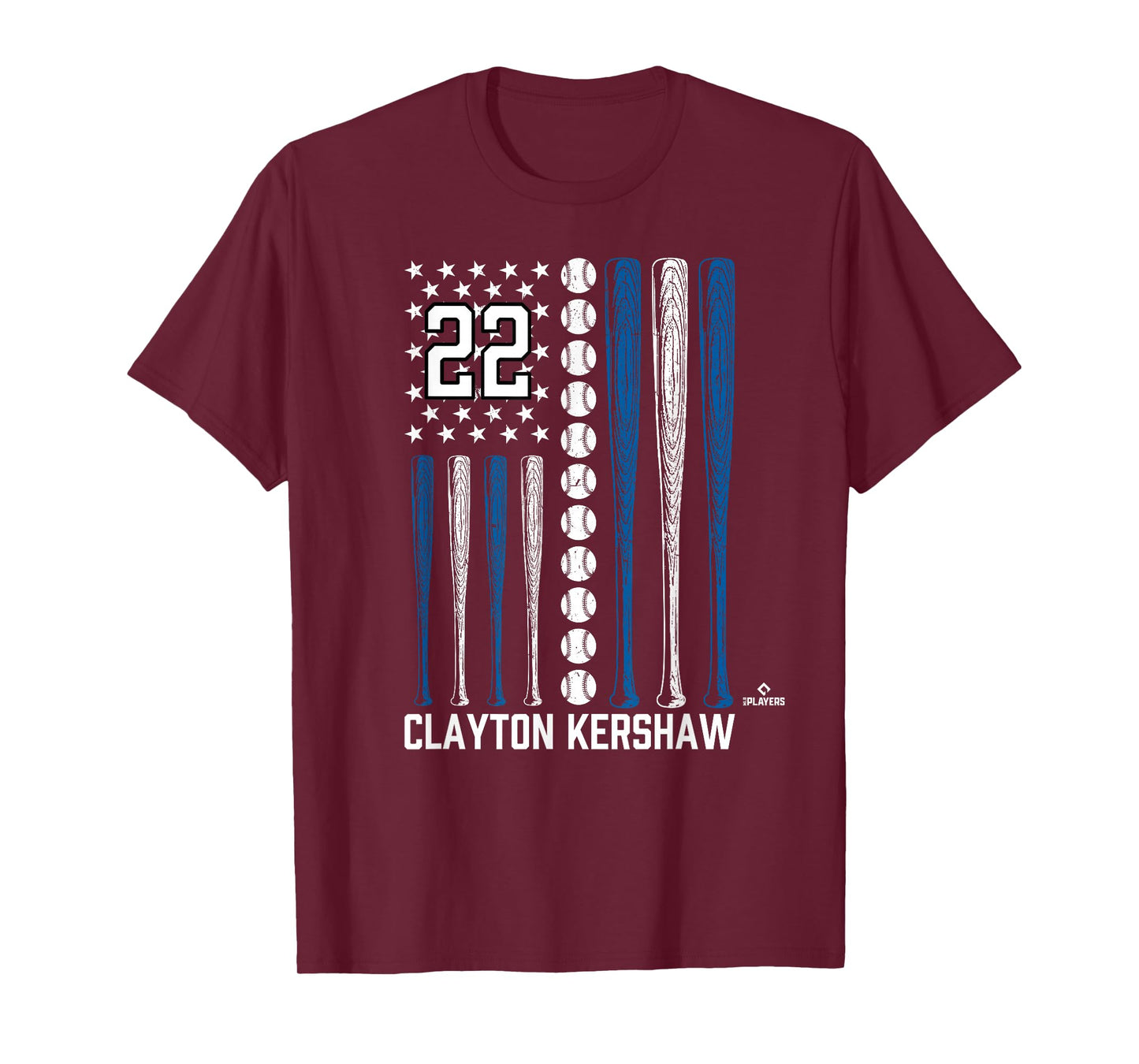 Baseball American Flag Clayton Kershaw Los Angeles Baseball T-Shirt