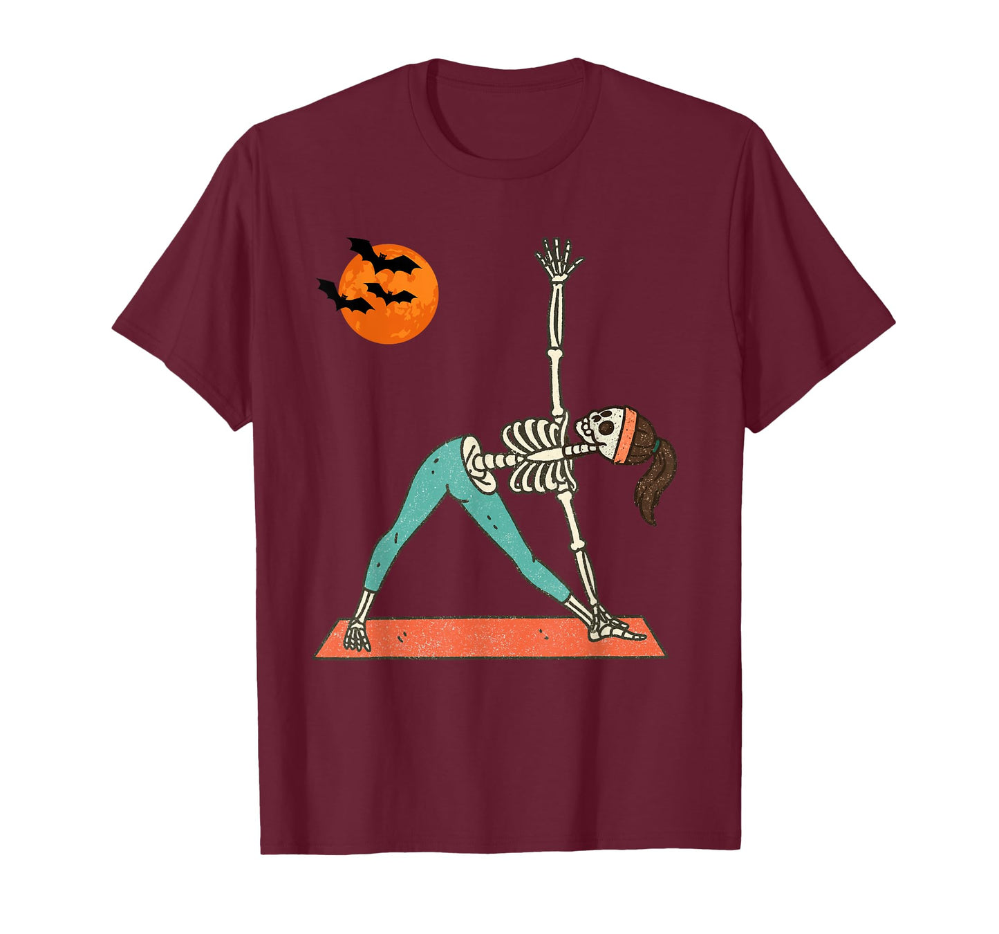 Vintage Halloween Skeleton Yoga Funny Spooky Costume T-Shirt