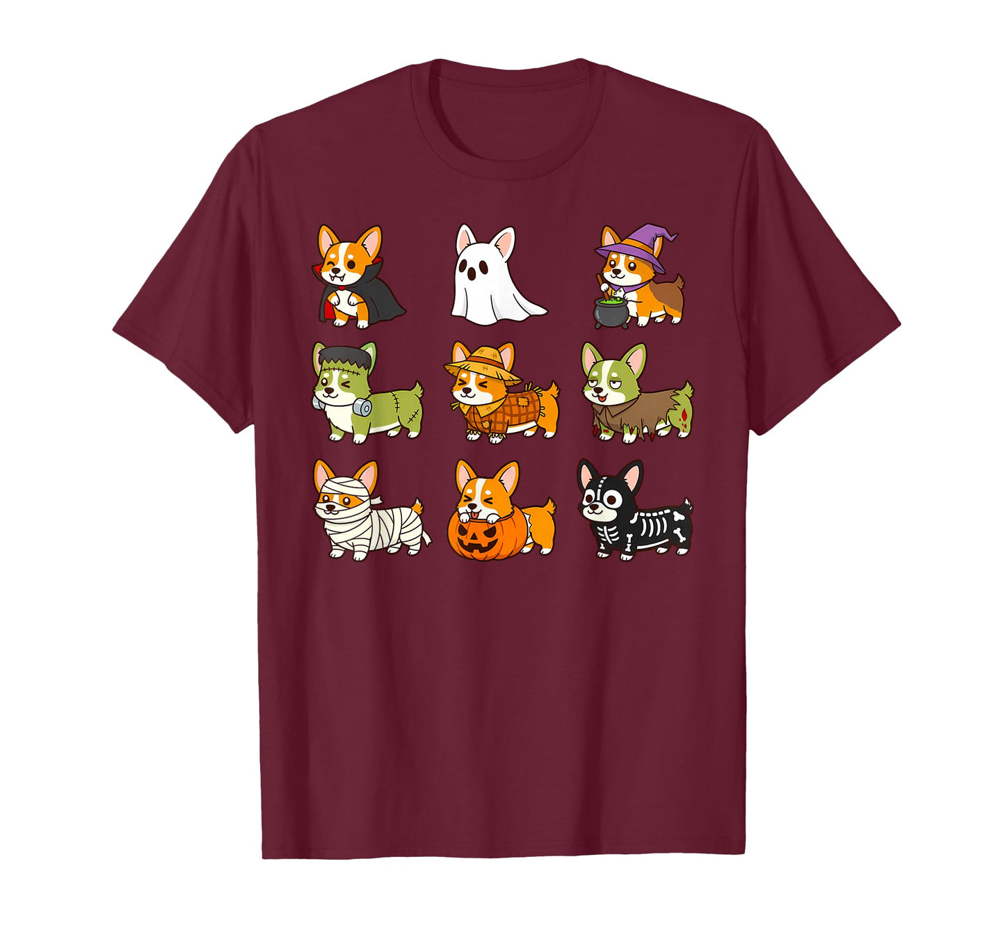 Cute Corgi Dog Kawaii Puppy Spooky Monsters Halloween Canine T-Shirt