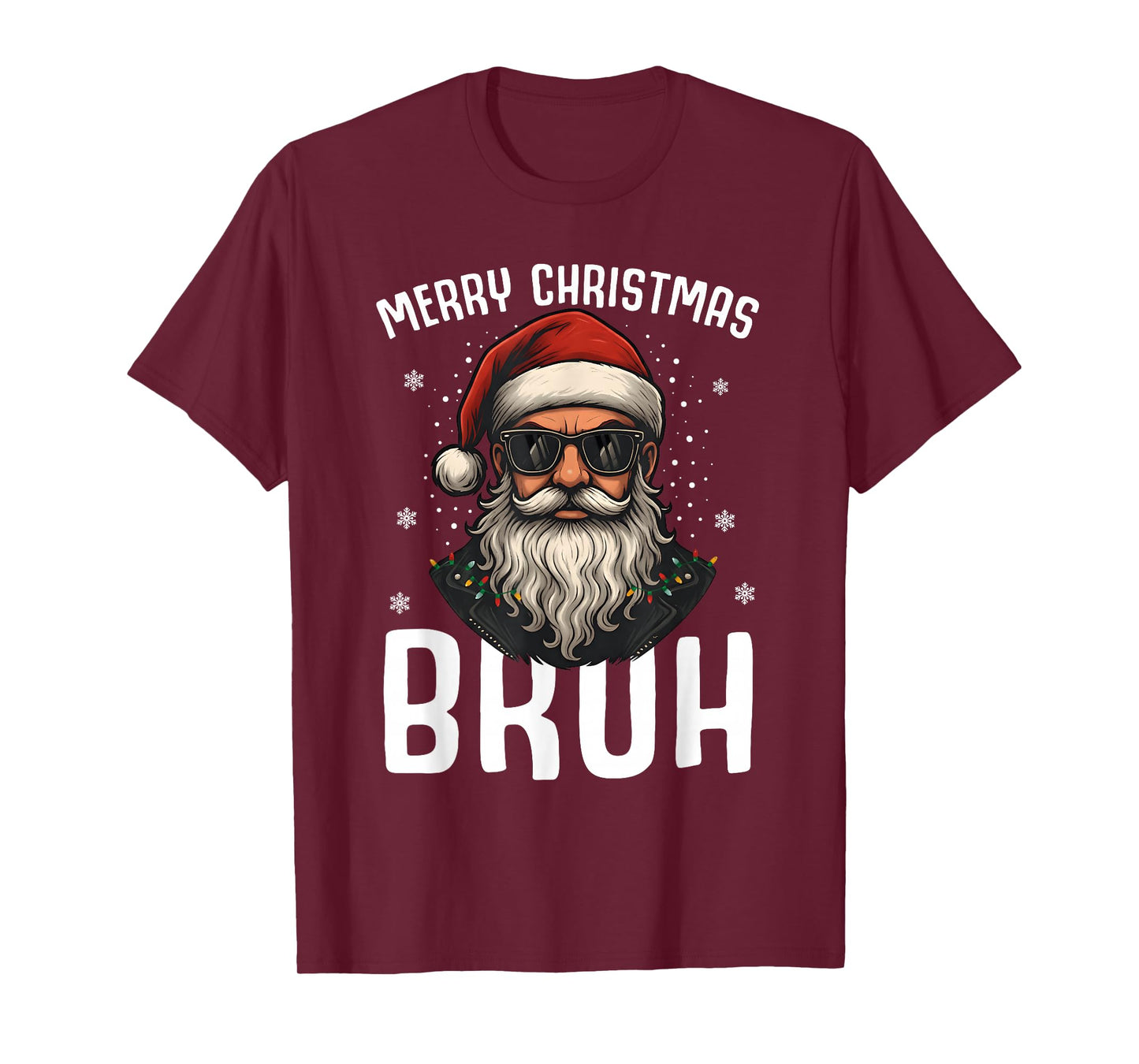 Merry Christmas Bruh Funny Santa Claus Retro Men Women Kids T-Shirt