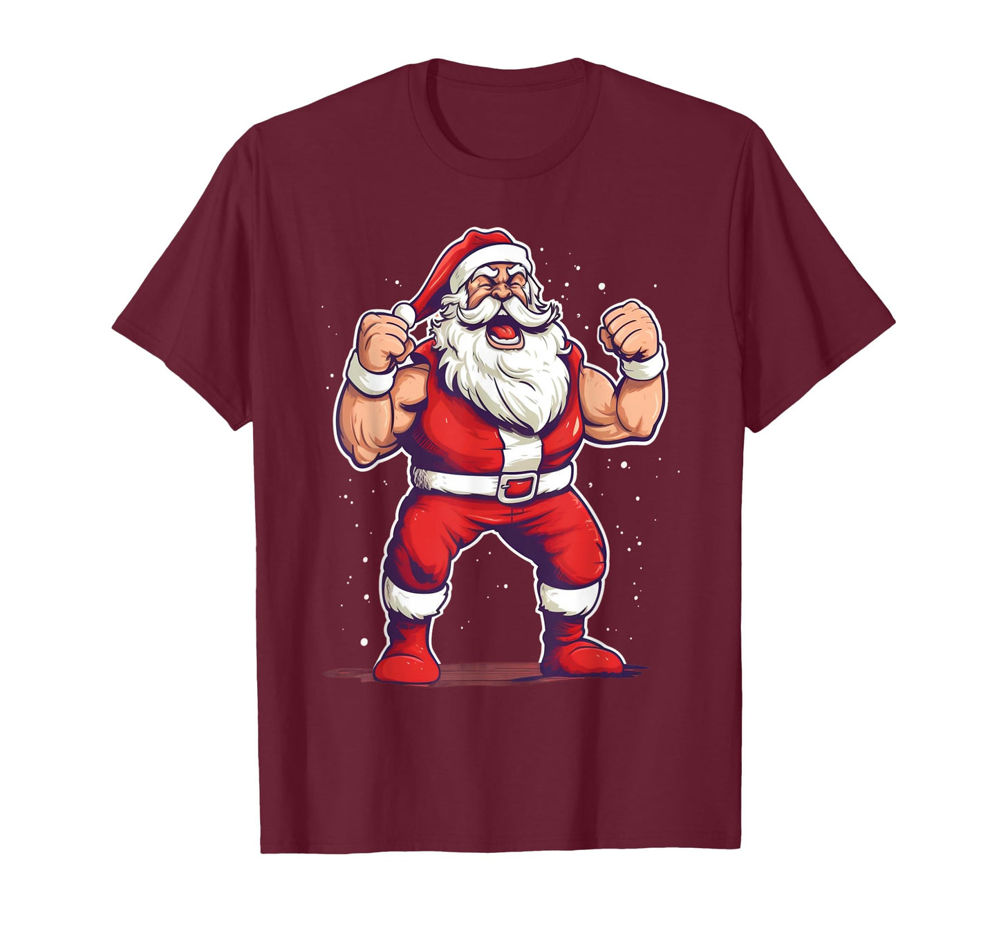 Wrestling Santa Funny Christmas Wrestler Workout Gym Xmas T-Shirt