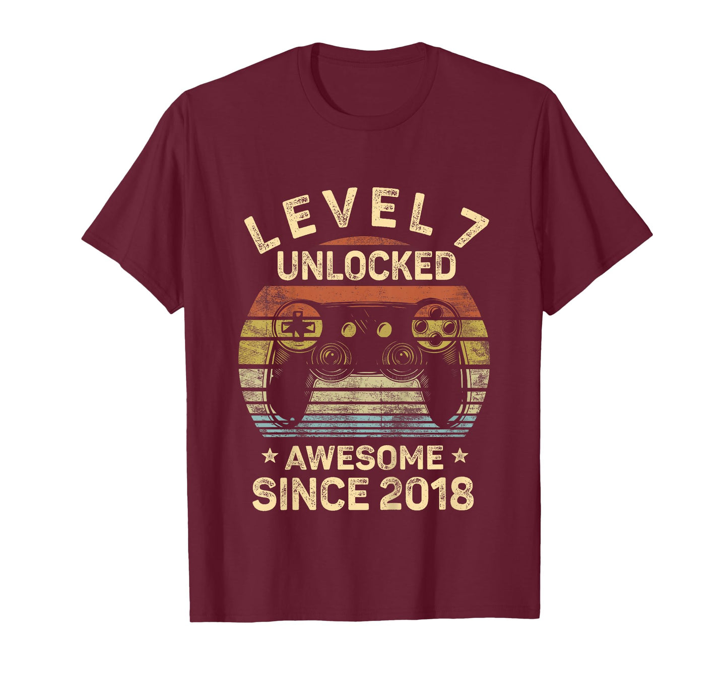 Kids Level 7 Unlocked 7th Birthday 7 Year Old Gifts Gamer Bday T-Shirt