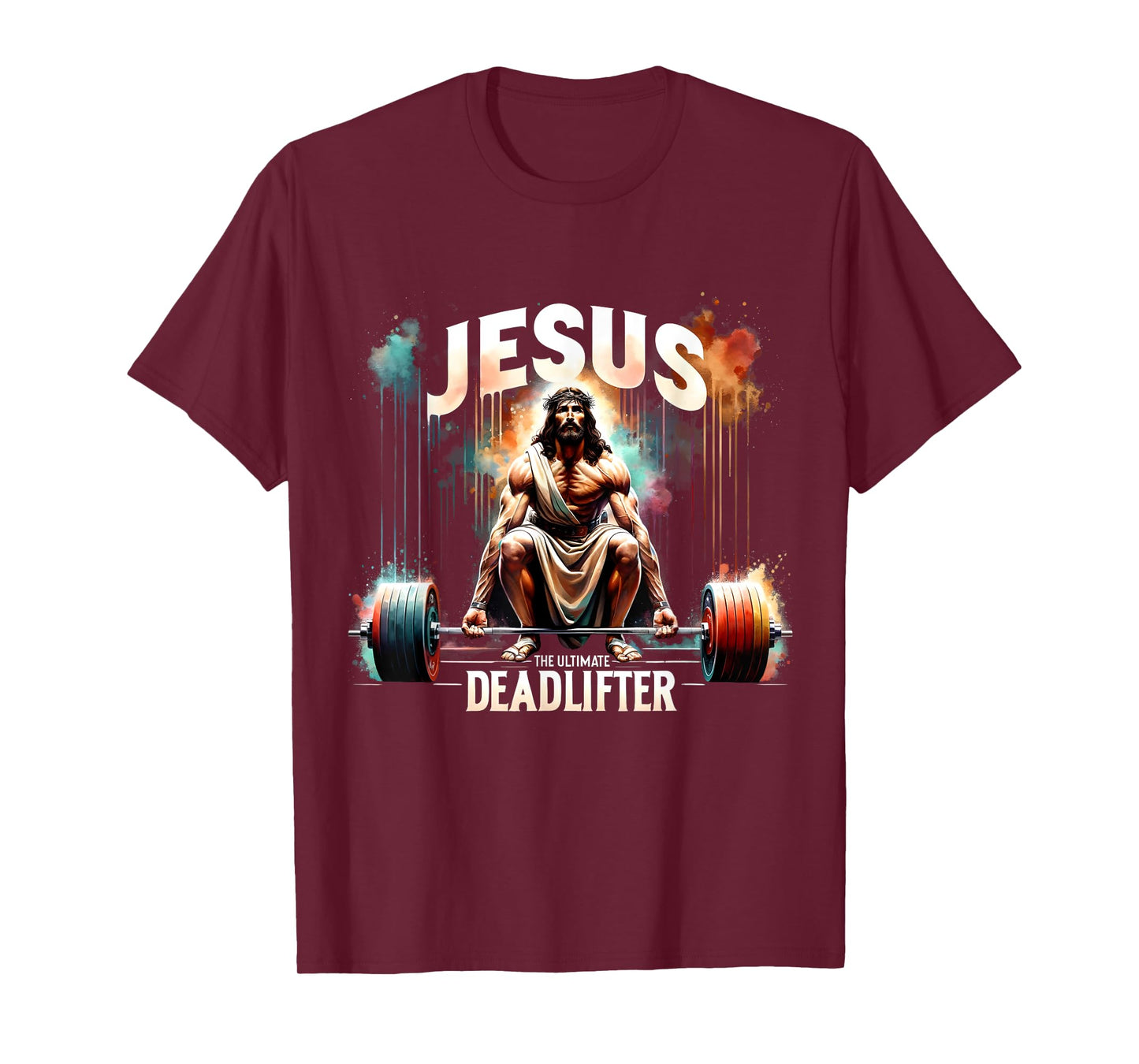 Jesus The Ultimate Deadlifter Retro Christian Jesus Workout T-Shirt