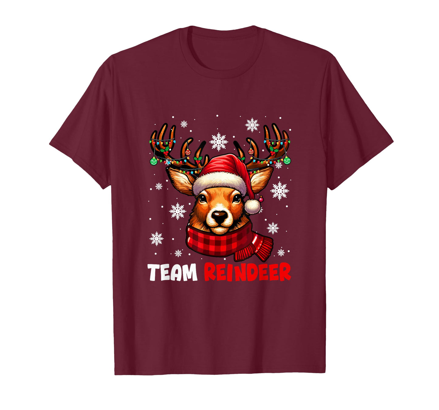 Team Reindeer Christmas Santa Reindeer Face Matching Family T-Shirt