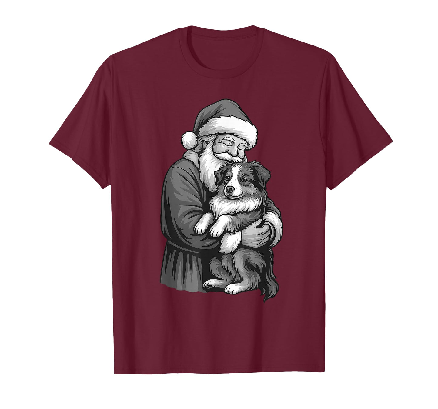Australian Shepherd Santa Claus Christmas Dog Lover T-Shirt