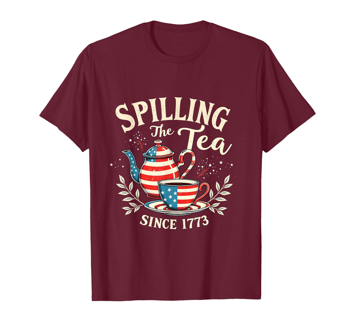 Spilling the Tea Since 1773 Patriotic Retro USA Design T-Shirt