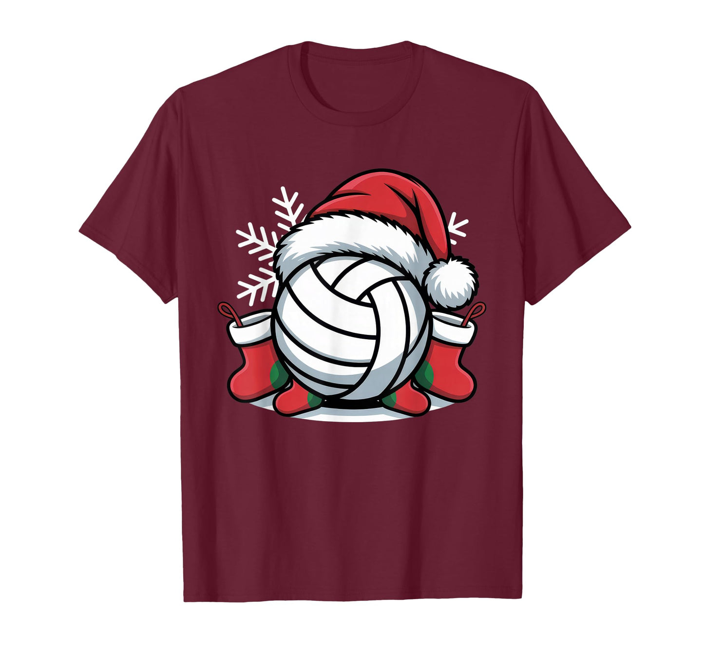 Festive Volleyball Santa Hat Fans Christmas Spirit T-Shirt