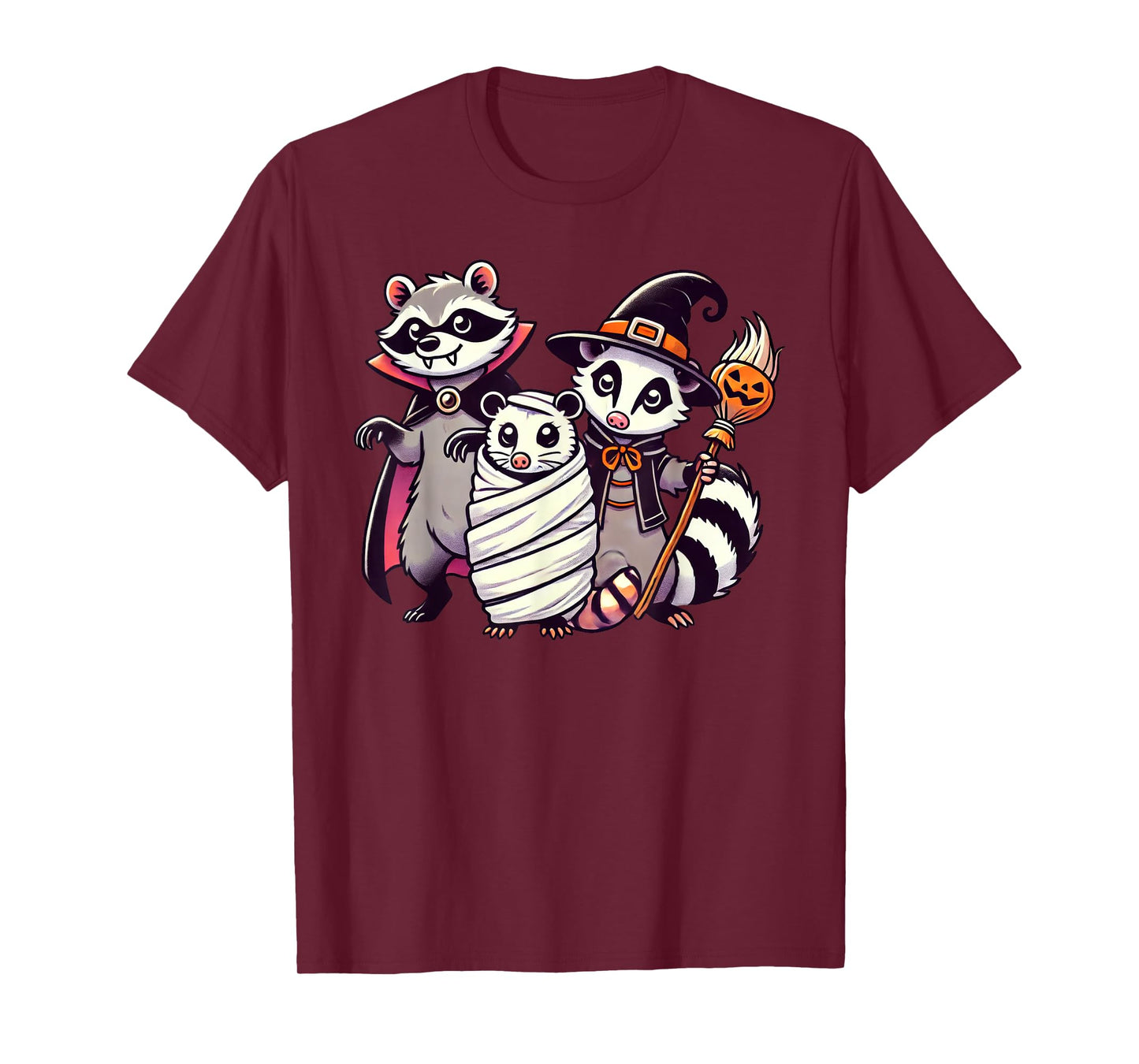 Raccoon Possum Skunk Halloween Costume T-Shirt