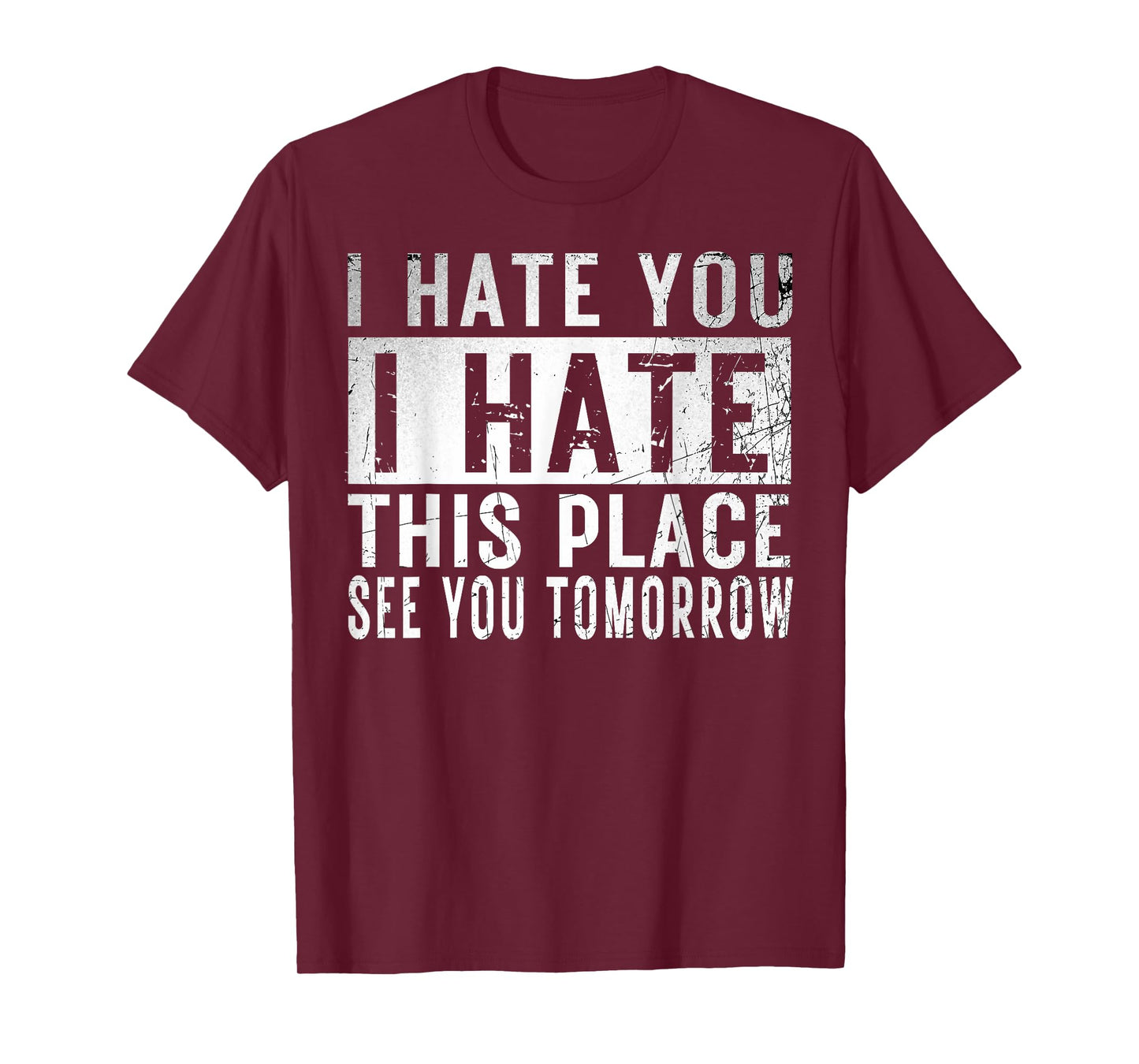 I Hate You I Hate This Place See You Tomorrow Fitness Gym T-Shirt