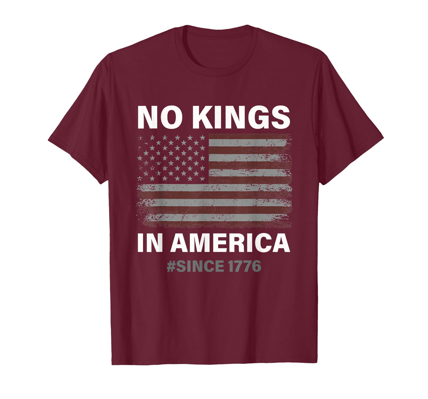 No Kings in America Since 1776 Vintage USA Flag No Kings T-Shirt
