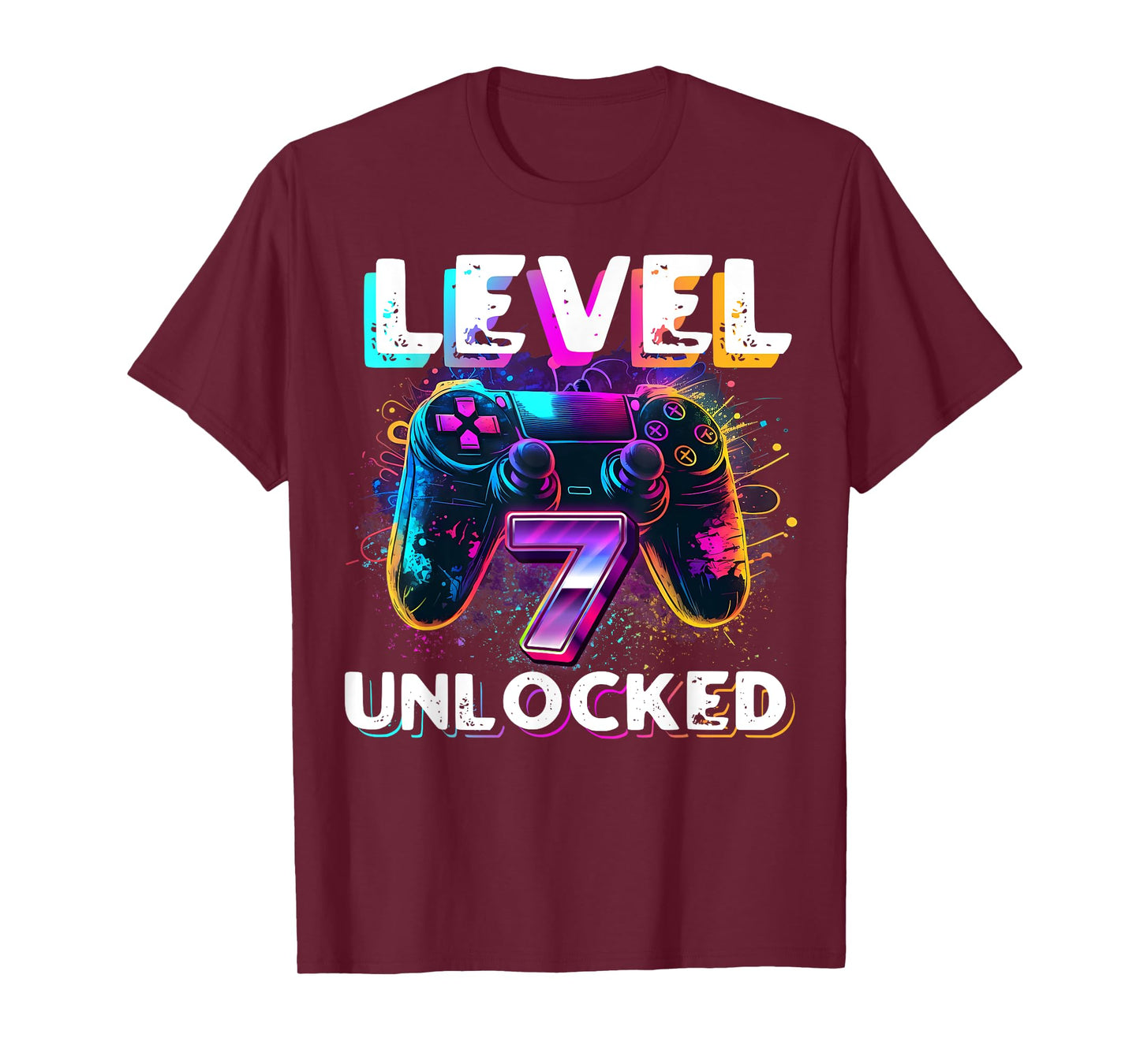 Level 7 Unlocked Shirt Funny Video Gamer 7th Birthday Gift T-Shirt