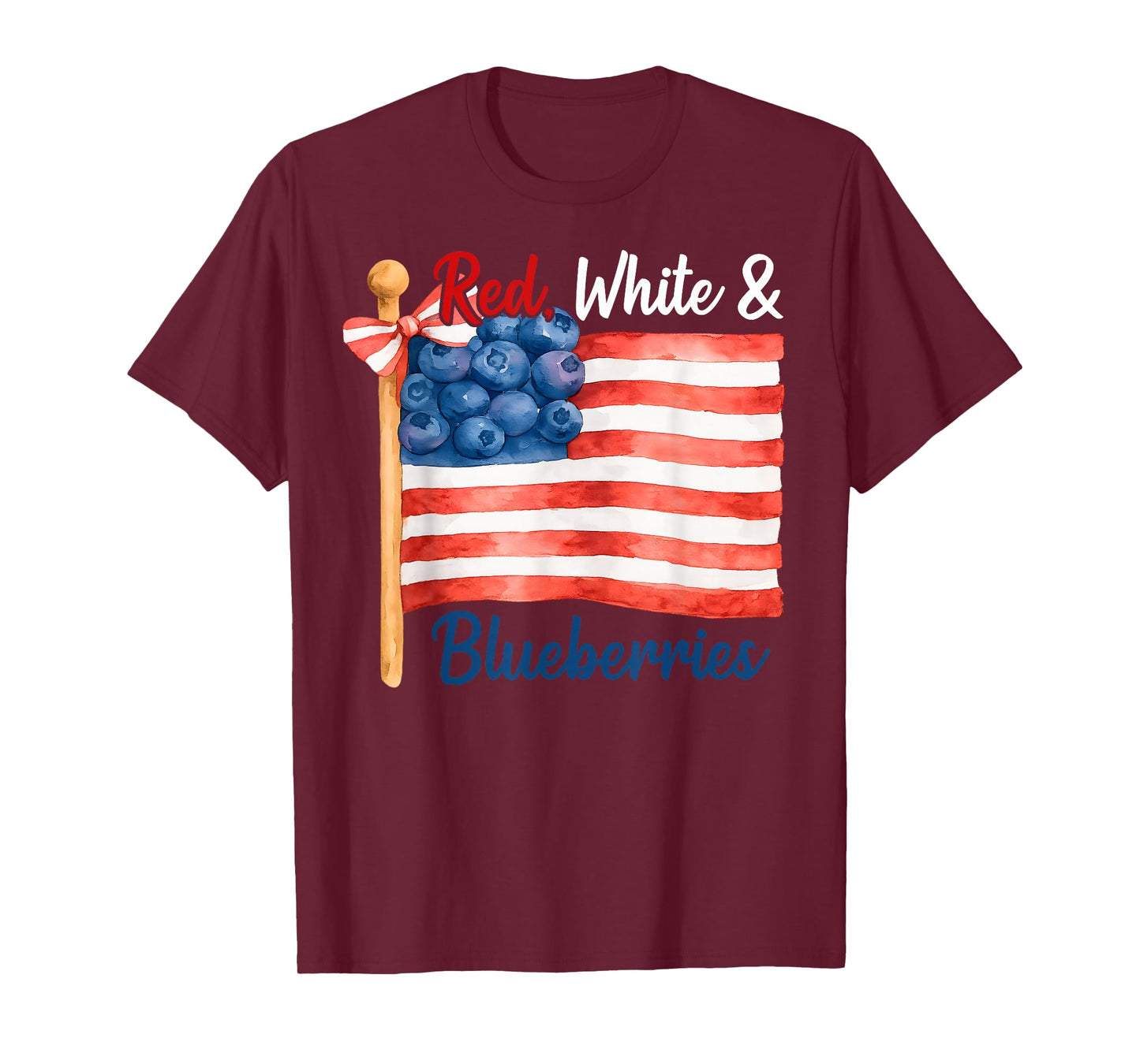 Red, White and Blueberries Patriot Freedom American Flag T-Shirt