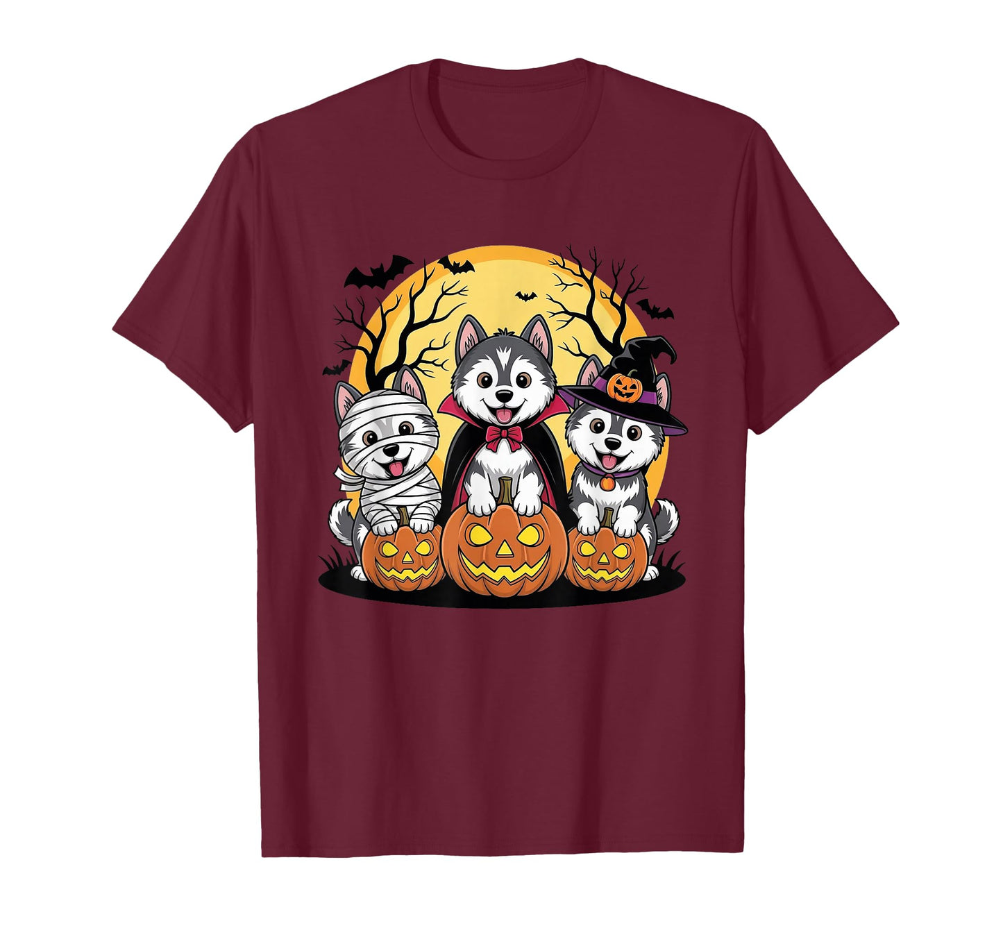 Husky Siberian Dogs Halloween Husky Dog Mom Husky Lover T-Shirt