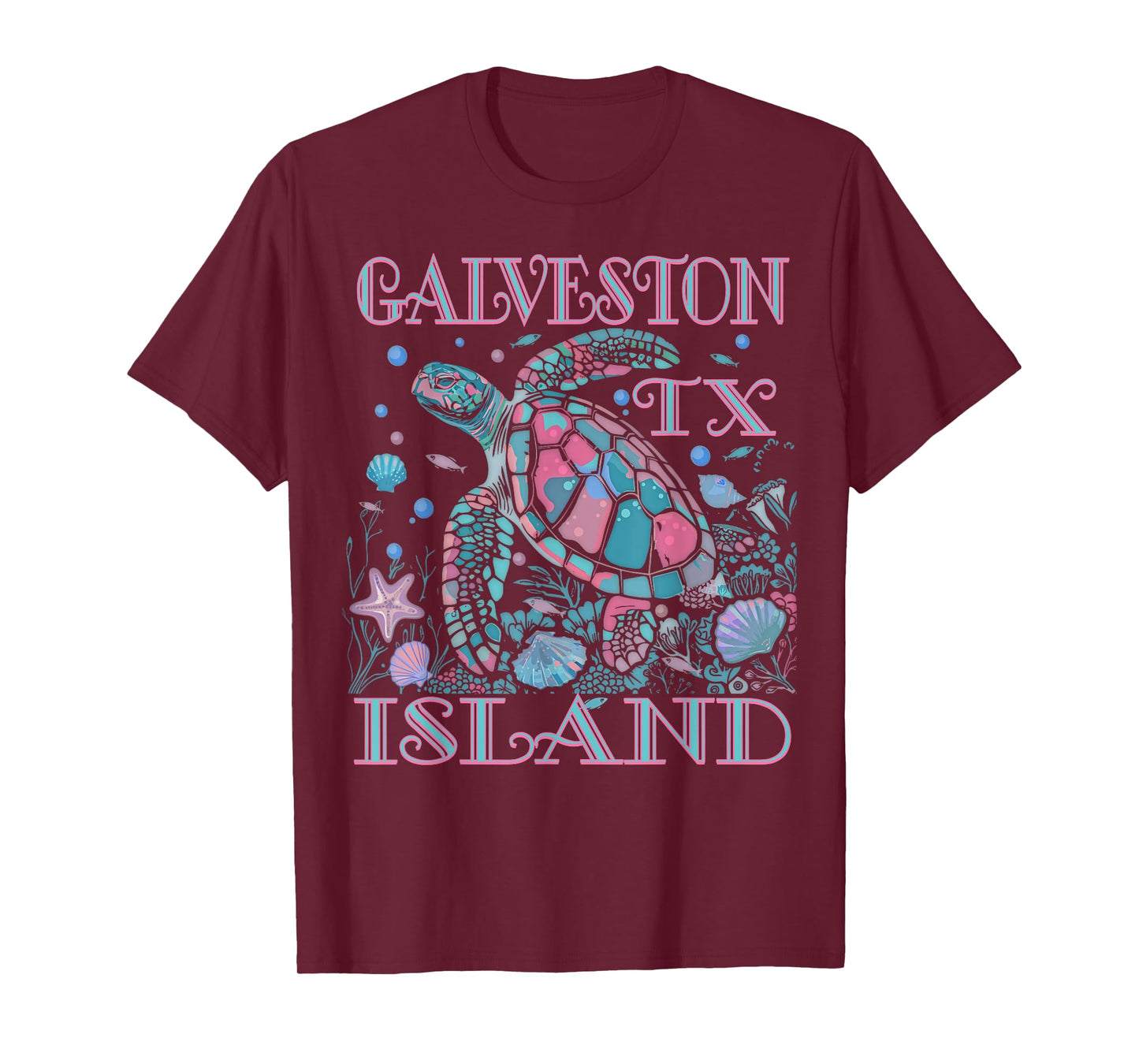 GALVESTON ISLAND TX TURTLE LOVER COLORFUL BEACH SOUVENIR T-Shirt