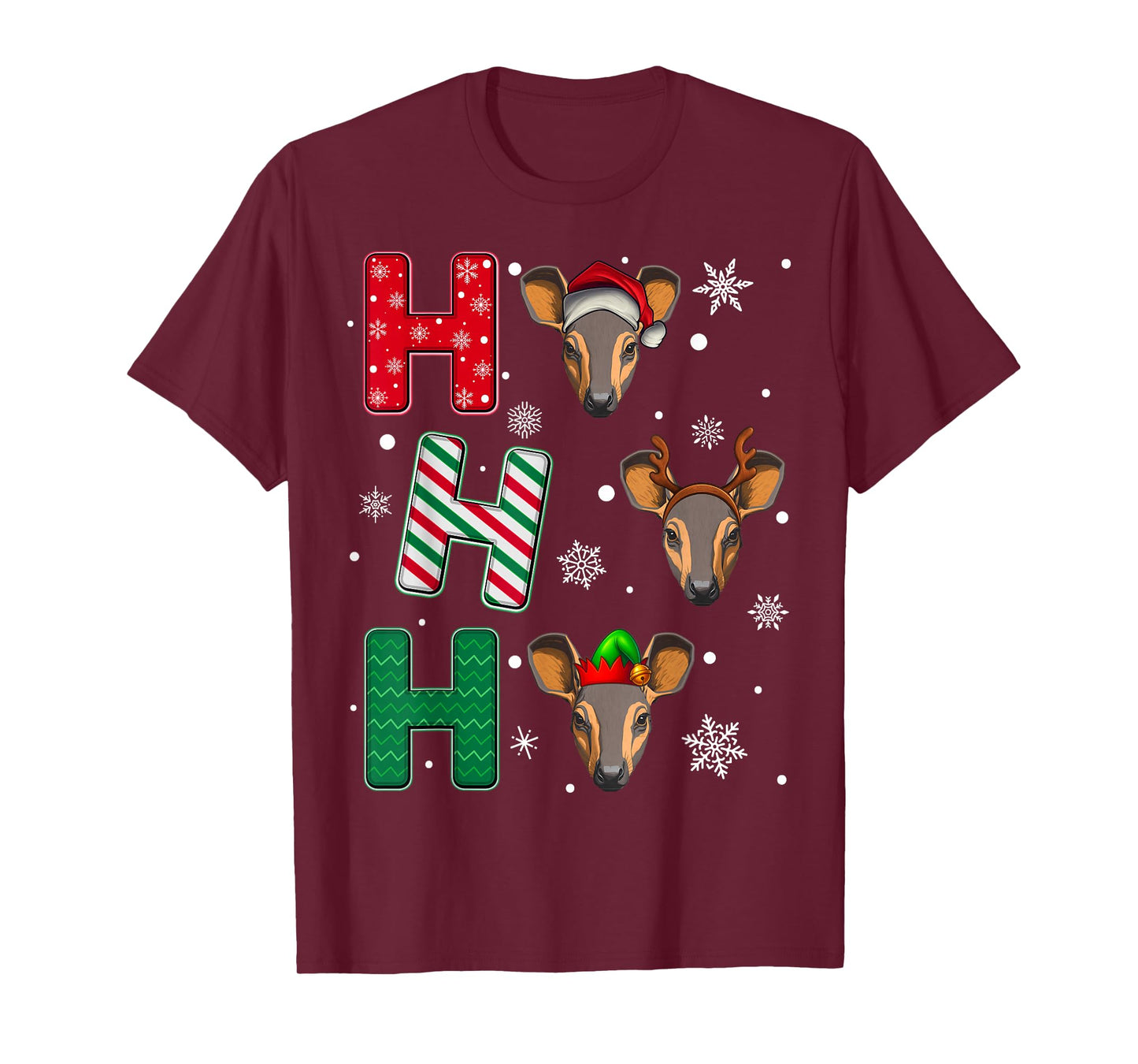 Ho Ho Ho Aardvark Animal Matching Santa Elf Xmas T-Shirt