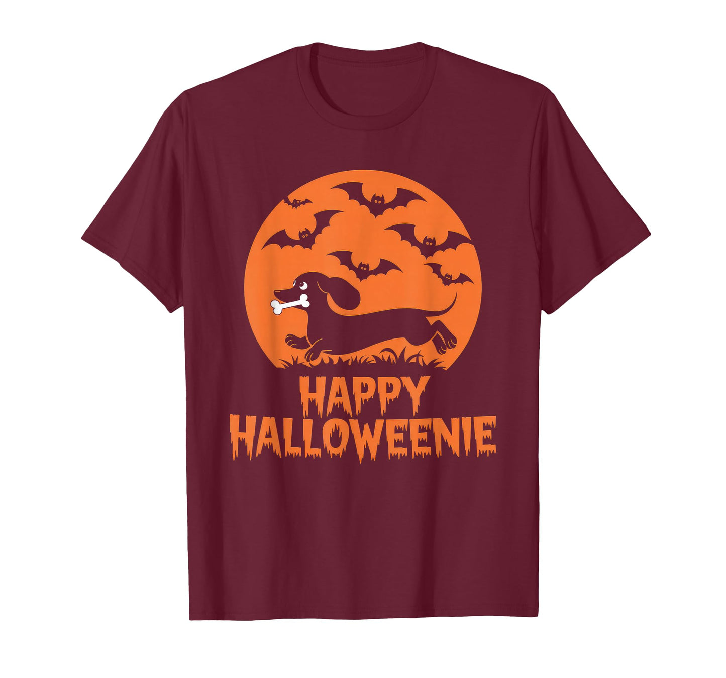 Happy Halloweenie Tshirt Women Men Wiener Monster Party T-Shirt