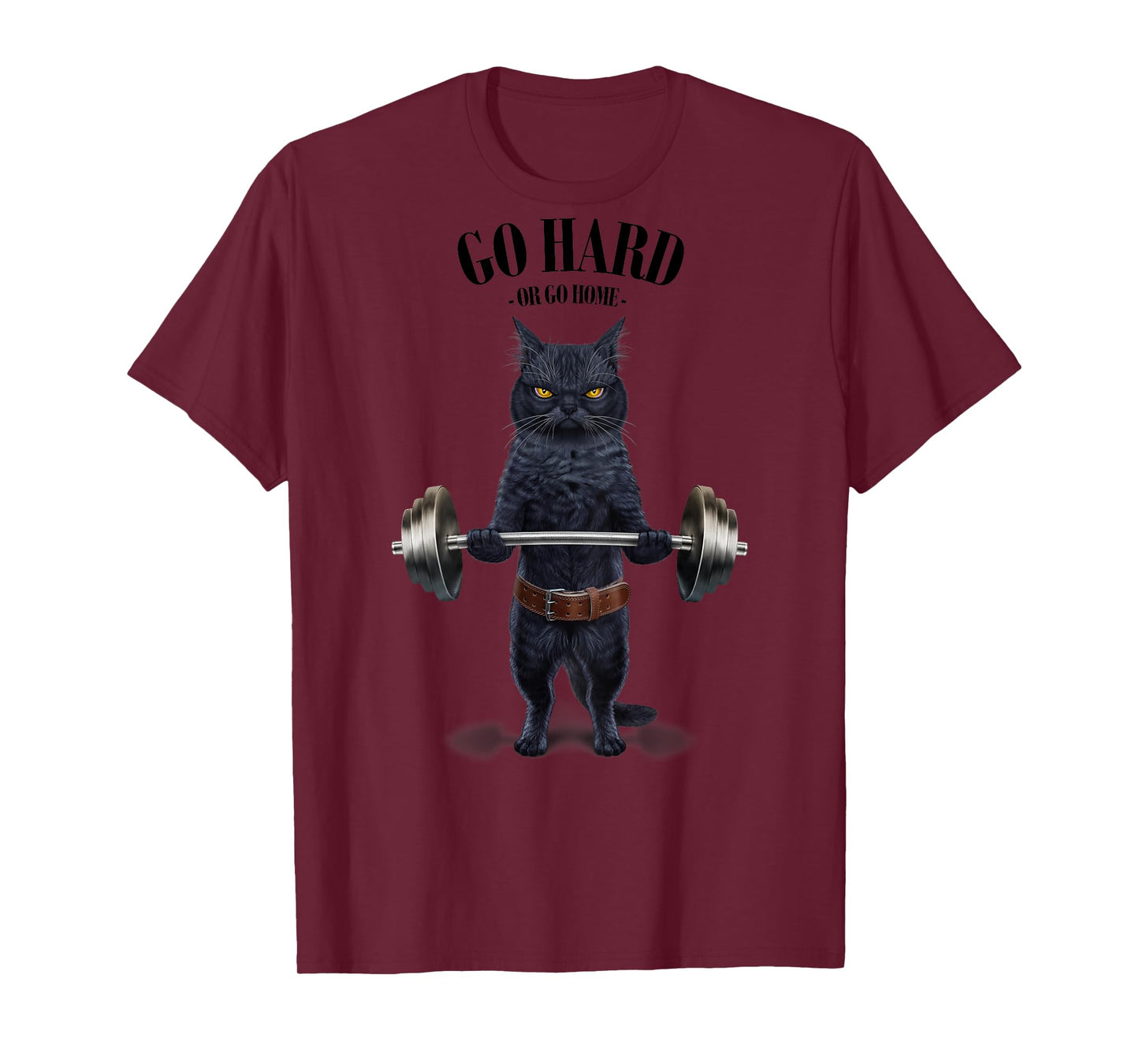 Black Cat Weightlifting in Fitness Gym Men Women Girls Kids T-Shirt