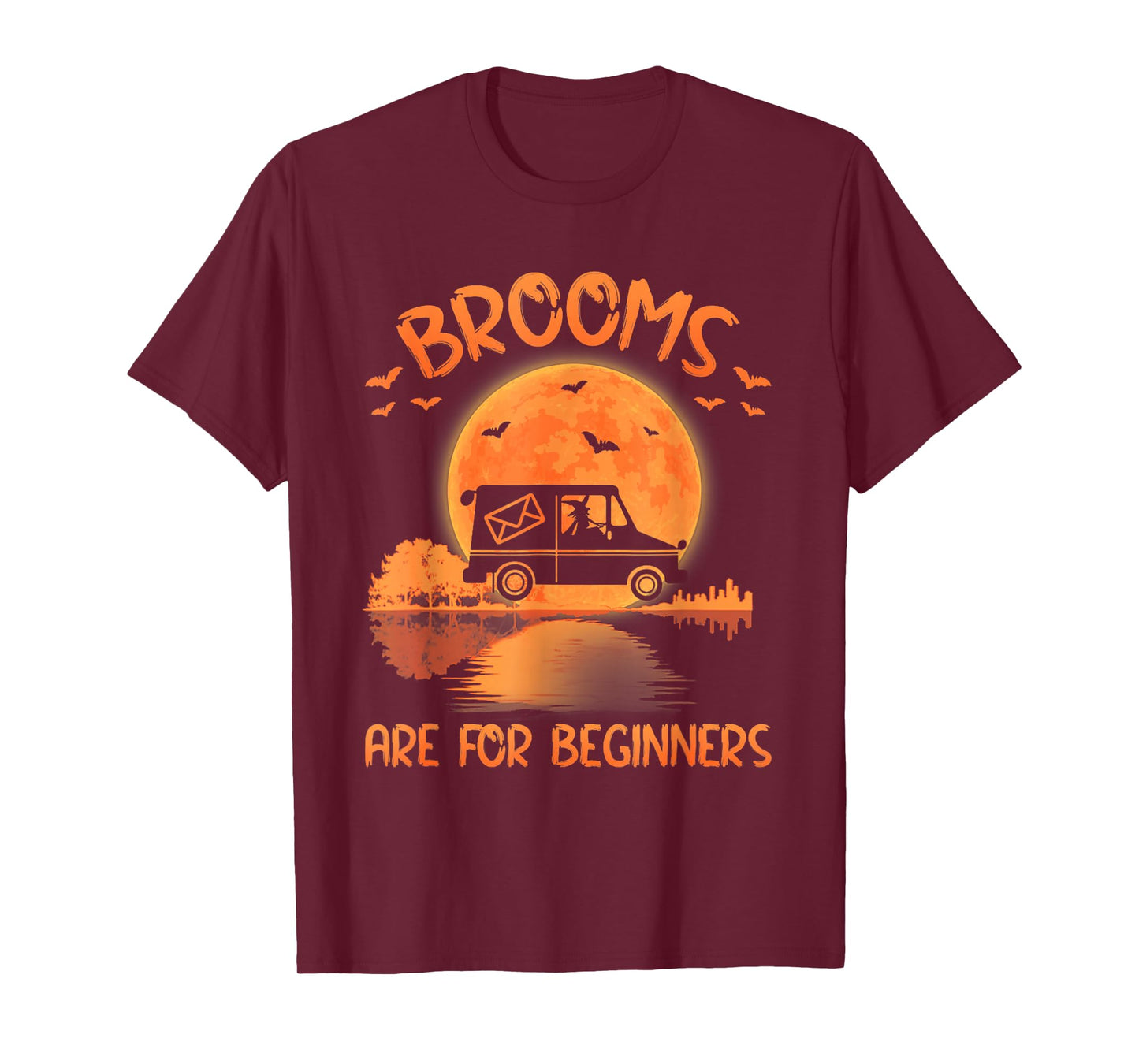 Brooms are for Beginners Postal Worker Witch Halloween T-Shirt