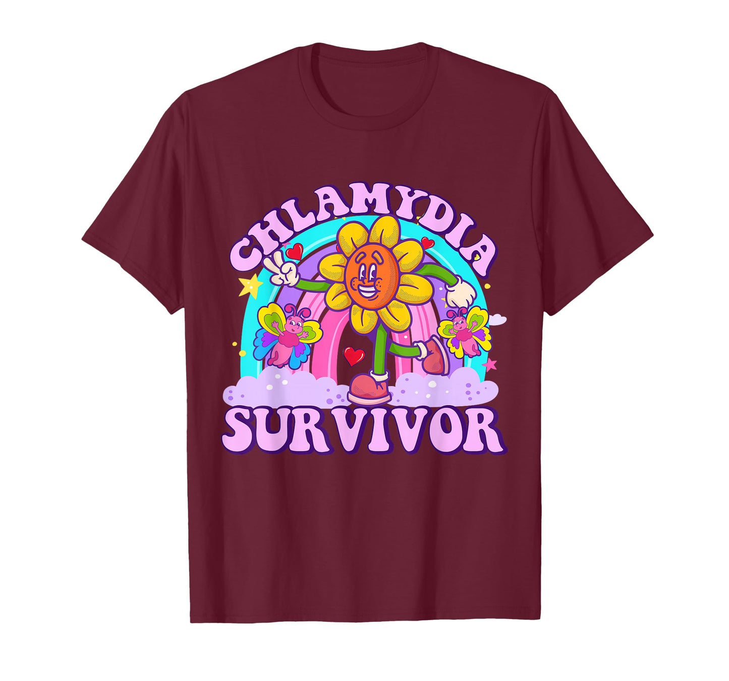 Chlamydia Survivor Funny Sarcastic Ironic Y2K Inappropriate T-Shirt