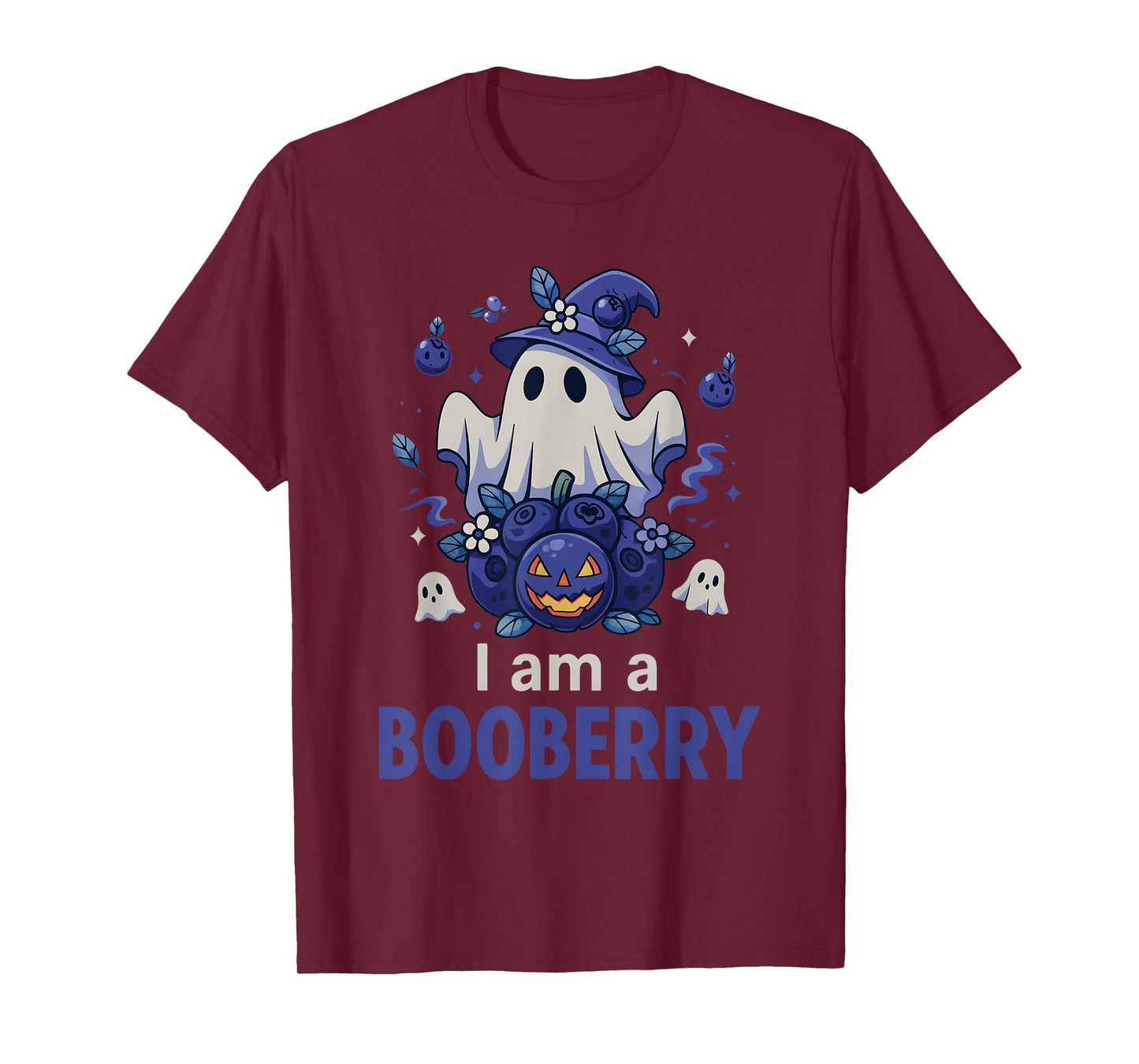 I Am a Booberry Funny Ghost Blueberry Halloween Pun T-Shirt