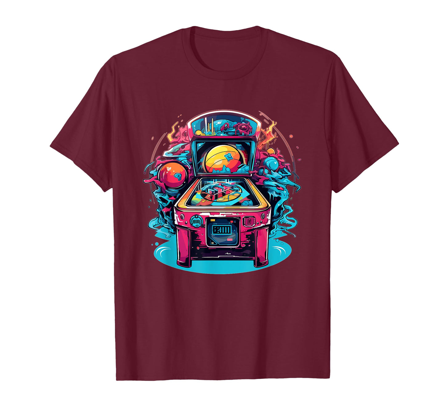 Vibrant Cosmic Pinball Machine Adventure T-Shirt