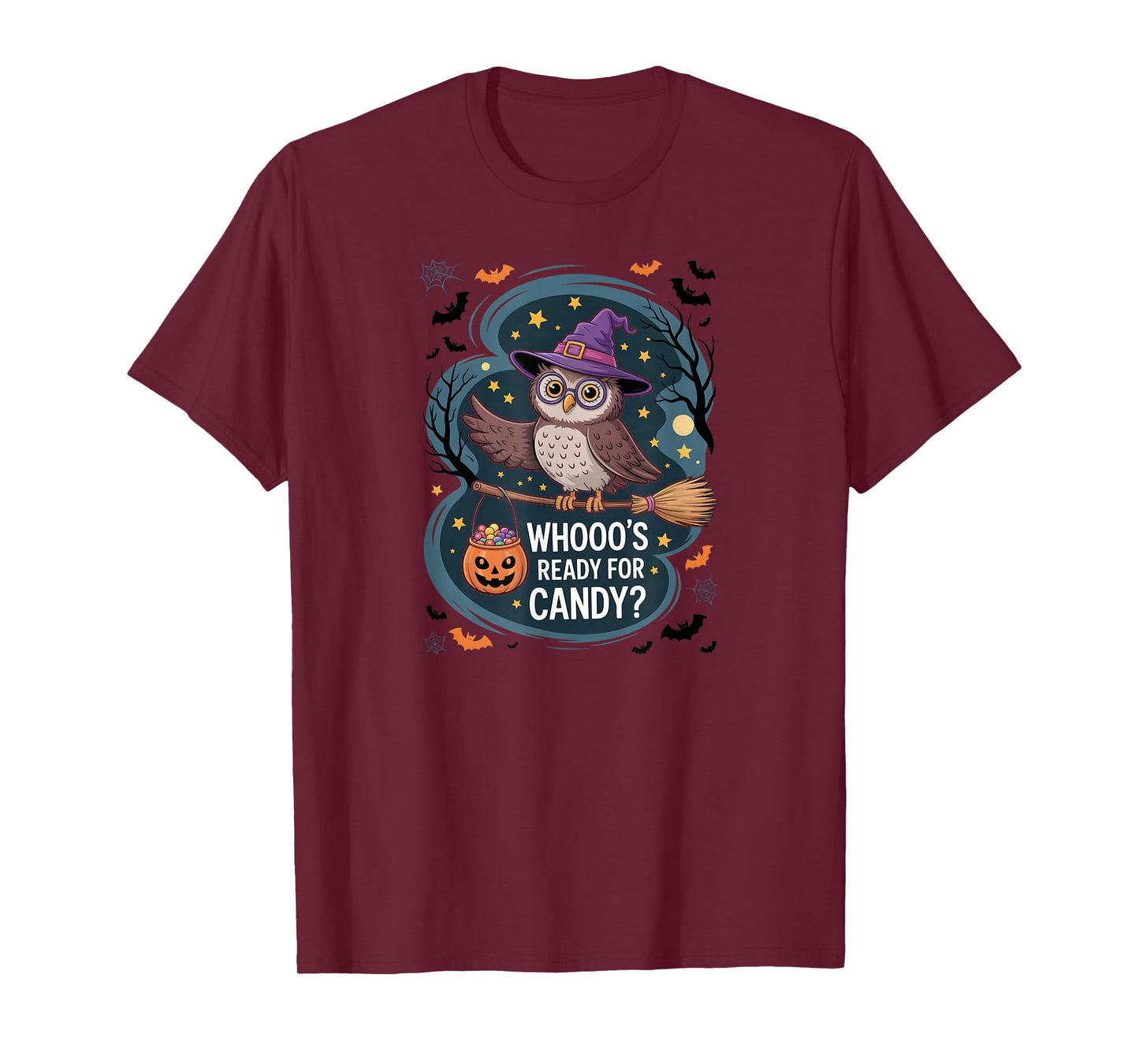 Halloween Cute Owl Whooo’s Ready for Candy T-Shirt