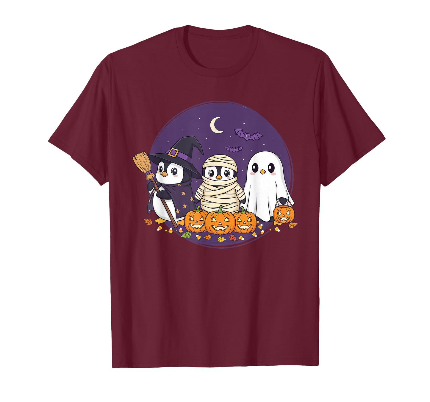 Penguin Boo Pumpkin Animal Halloween Costume for Kids Boys T-Shirt