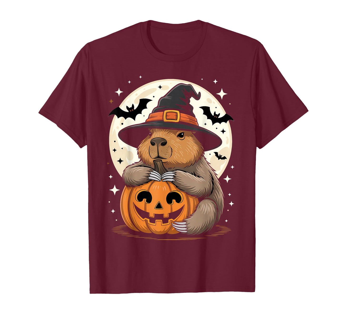 Halloween Capybara Witch Hat Pumpkin Spooky T-Shirt