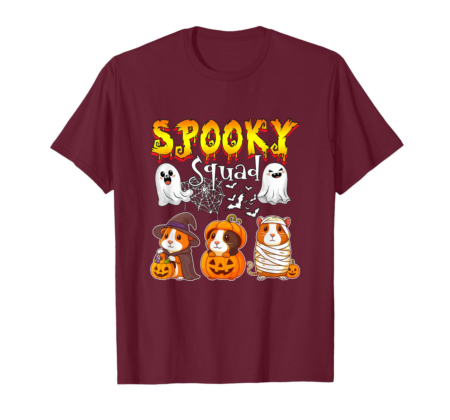 Spooky Halloween Squad Three Cute Guinea Pigs Cosplay Witch T-Shirt
