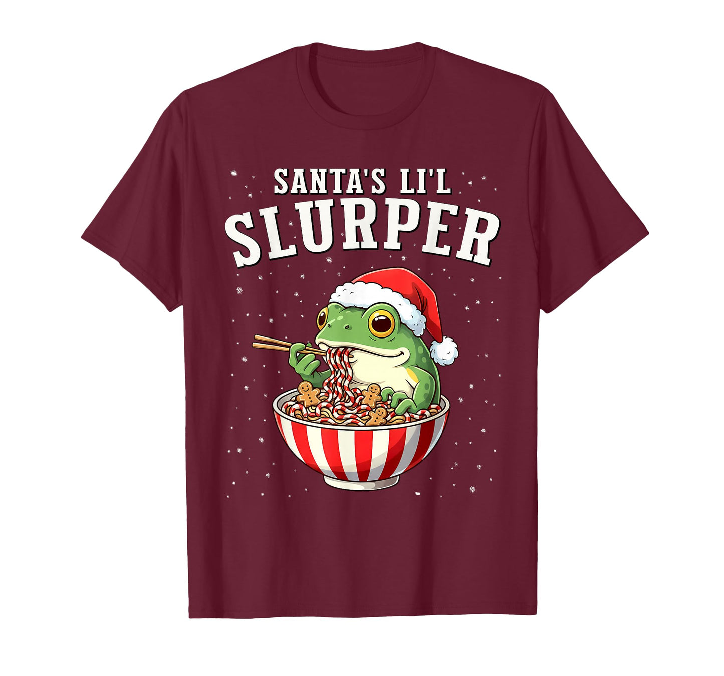 Santa’s Li’l Slurper – Funny Christmas Frog Meme Graphic T-Shirt